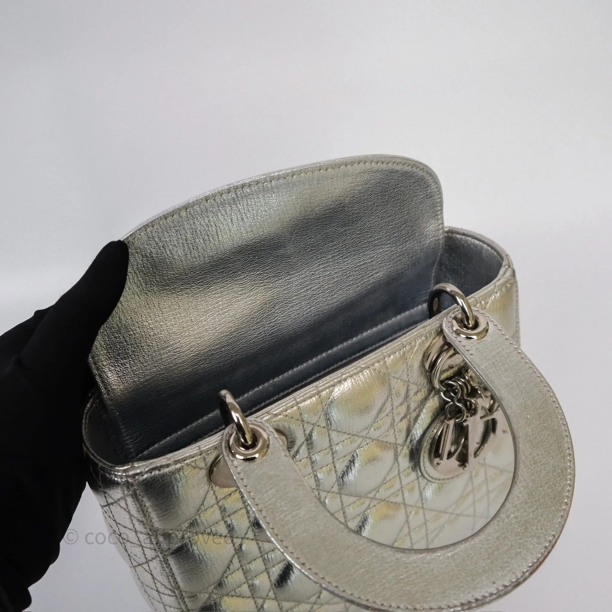 Dior My ABCDior Lady Dior Metallic Silver Cannage