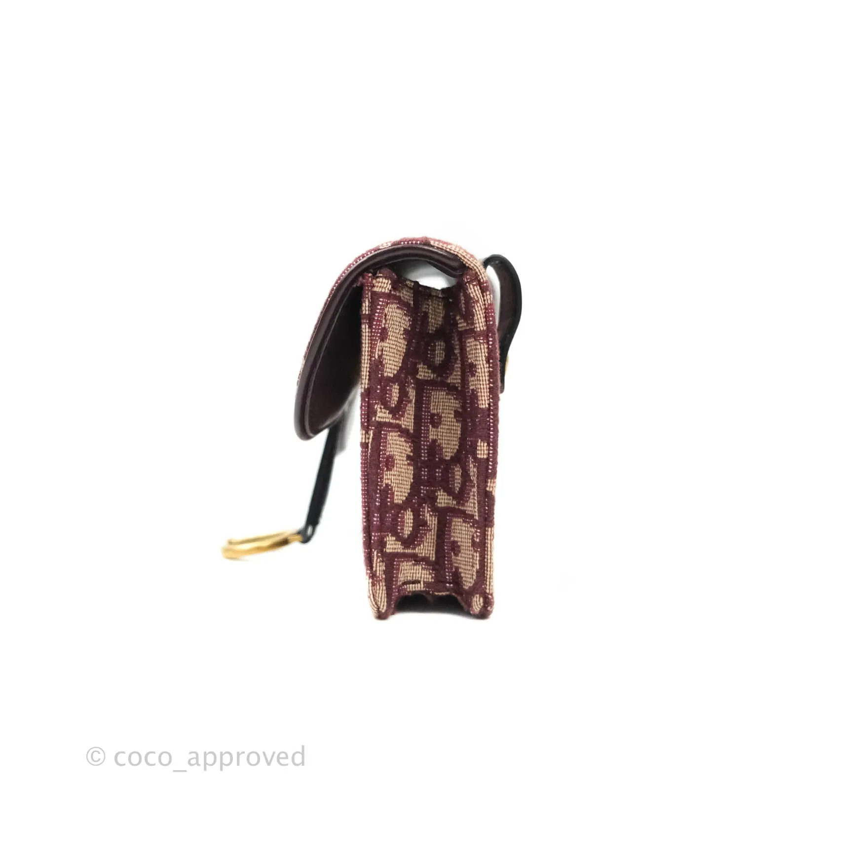Dior Saddle Belt Pouch Burgundy Dior Oblique Jacquard
