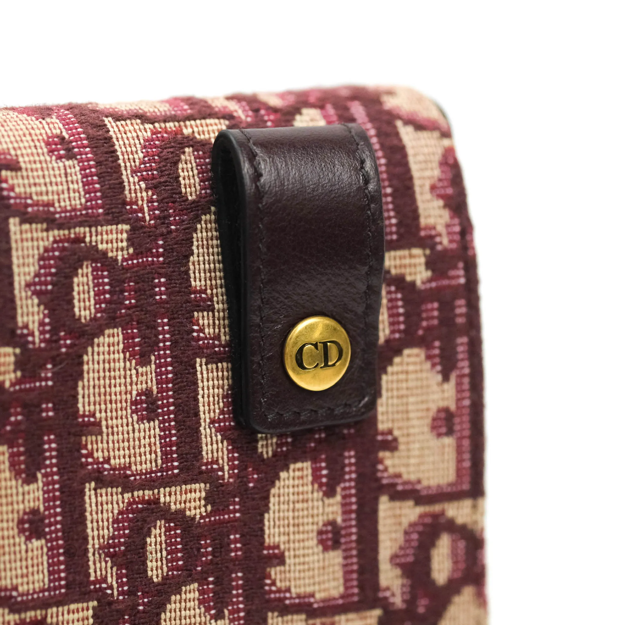 Dior Saddle Belt Pouch Burgundy Dior Oblique Jacquard