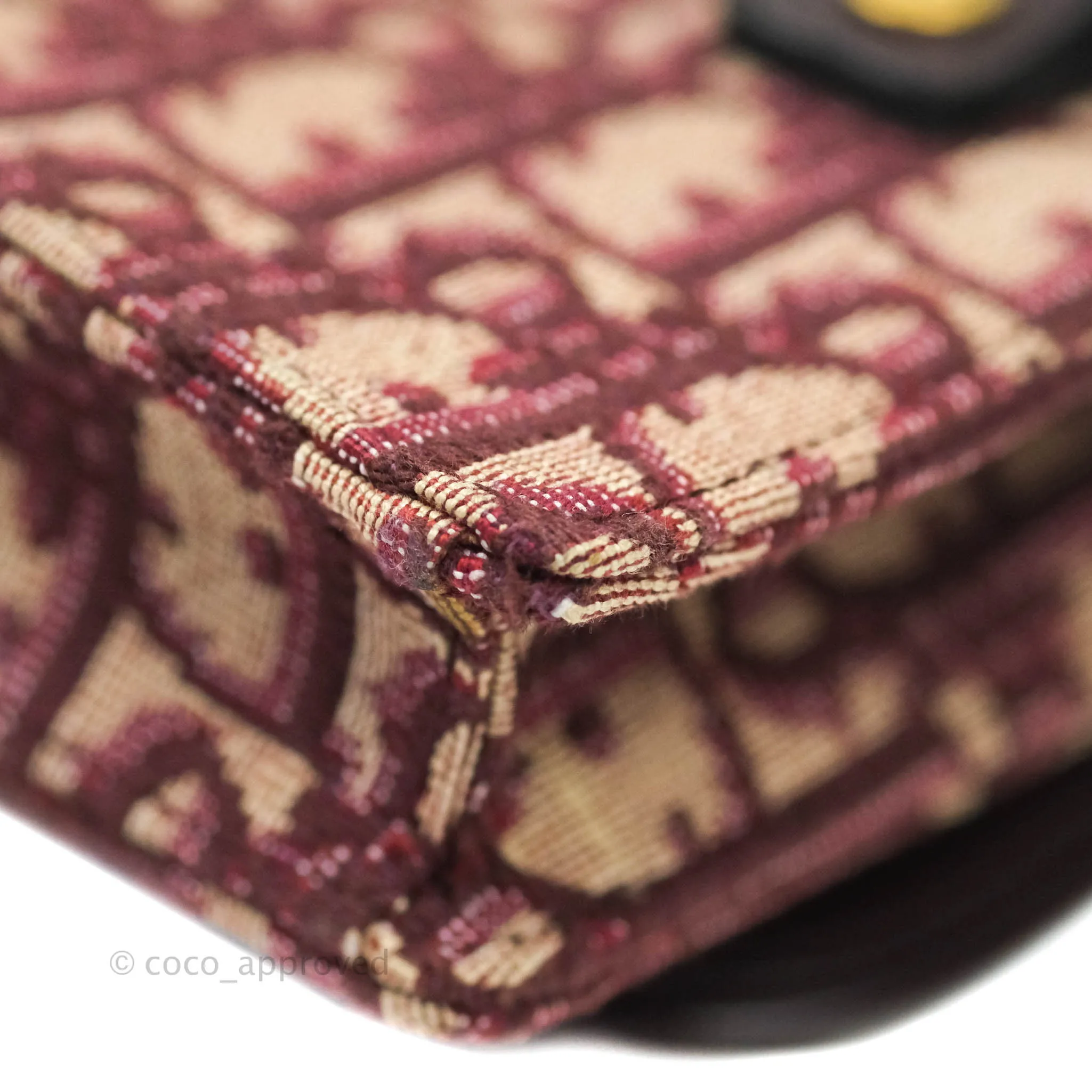 Dior Saddle Belt Pouch Burgundy Dior Oblique Jacquard