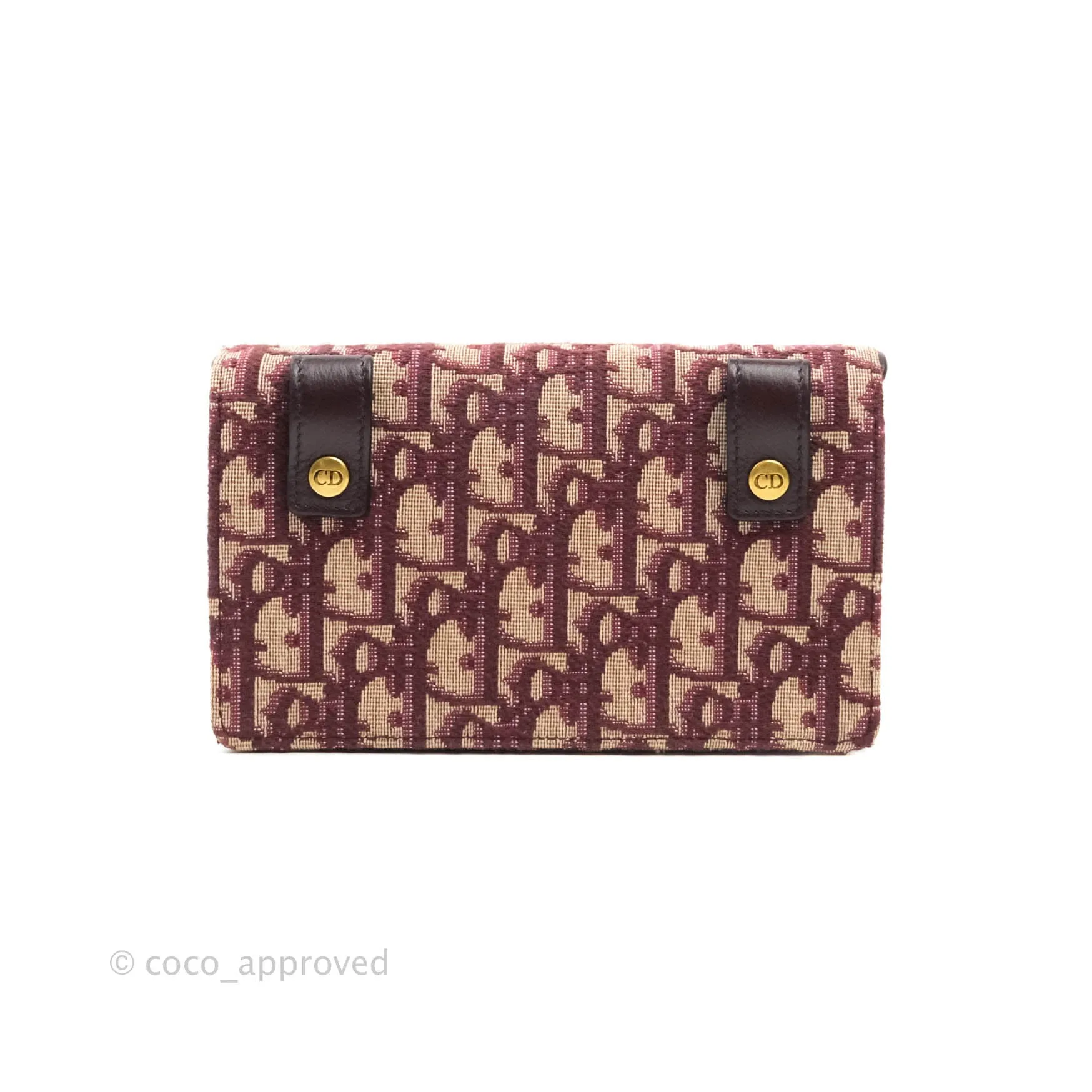 Dior Saddle Belt Pouch Burgundy Dior Oblique Jacquard
