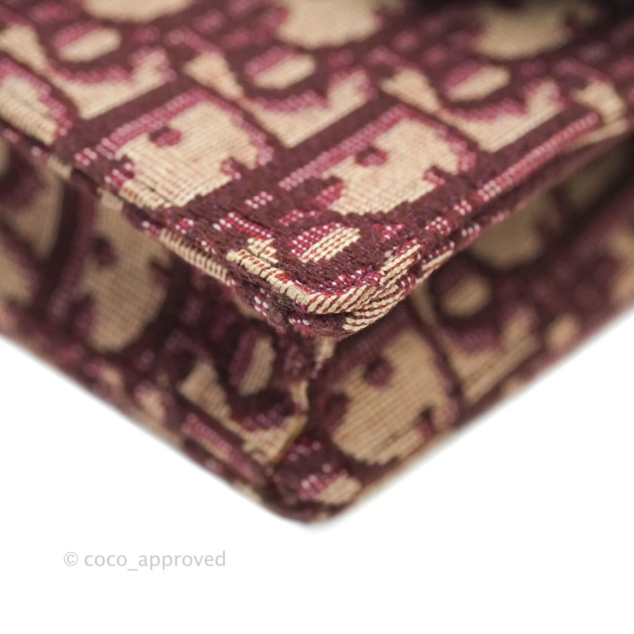 Dior Saddle Belt Pouch Burgundy Dior Oblique Jacquard