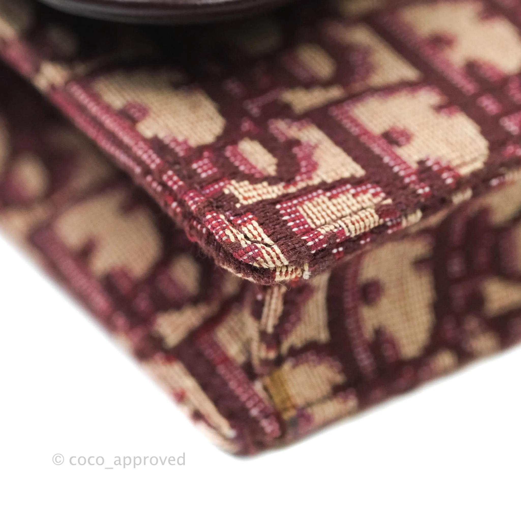 Dior Saddle Belt Pouch Burgundy Dior Oblique Jacquard