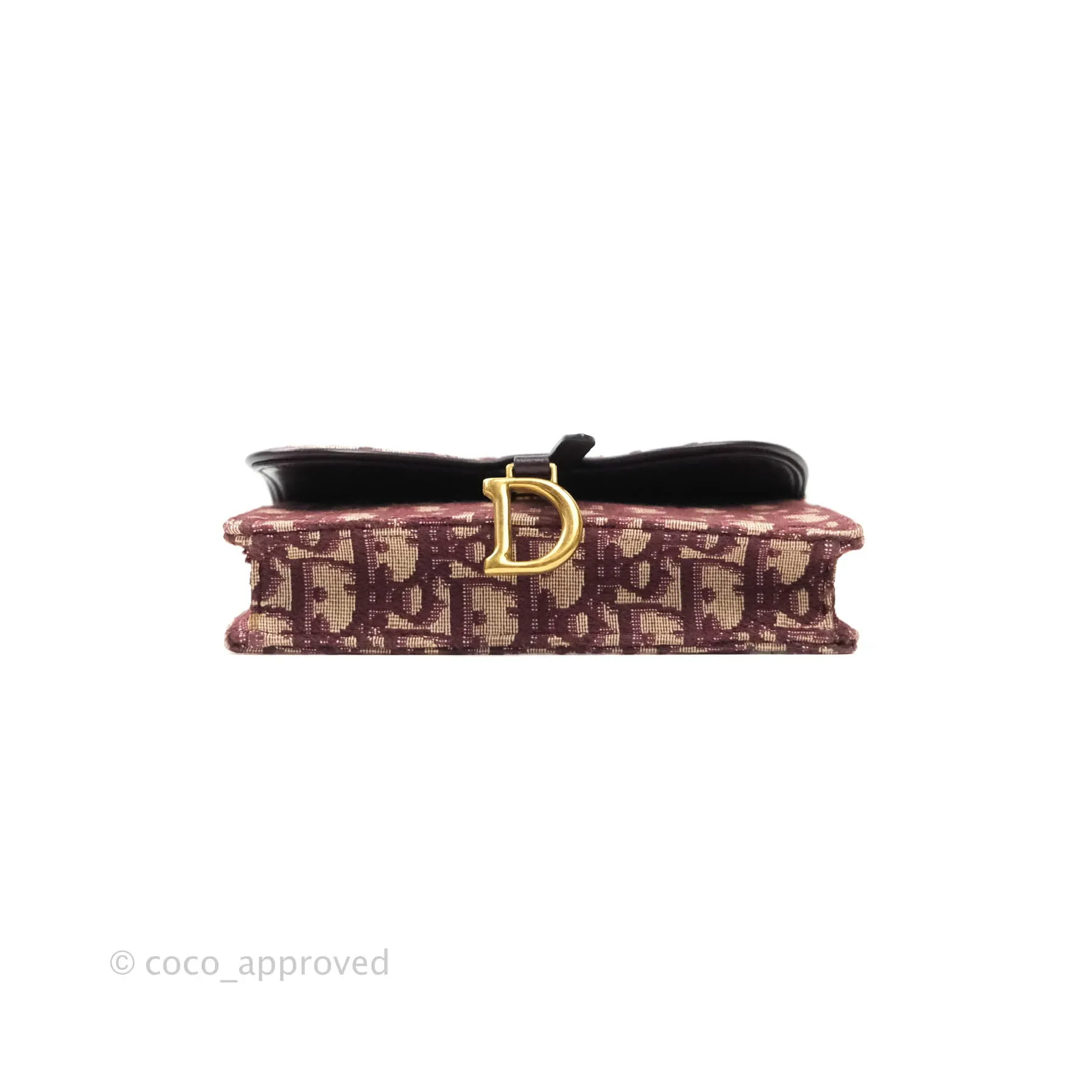 Dior Saddle Belt Pouch Burgundy Dior Oblique Jacquard