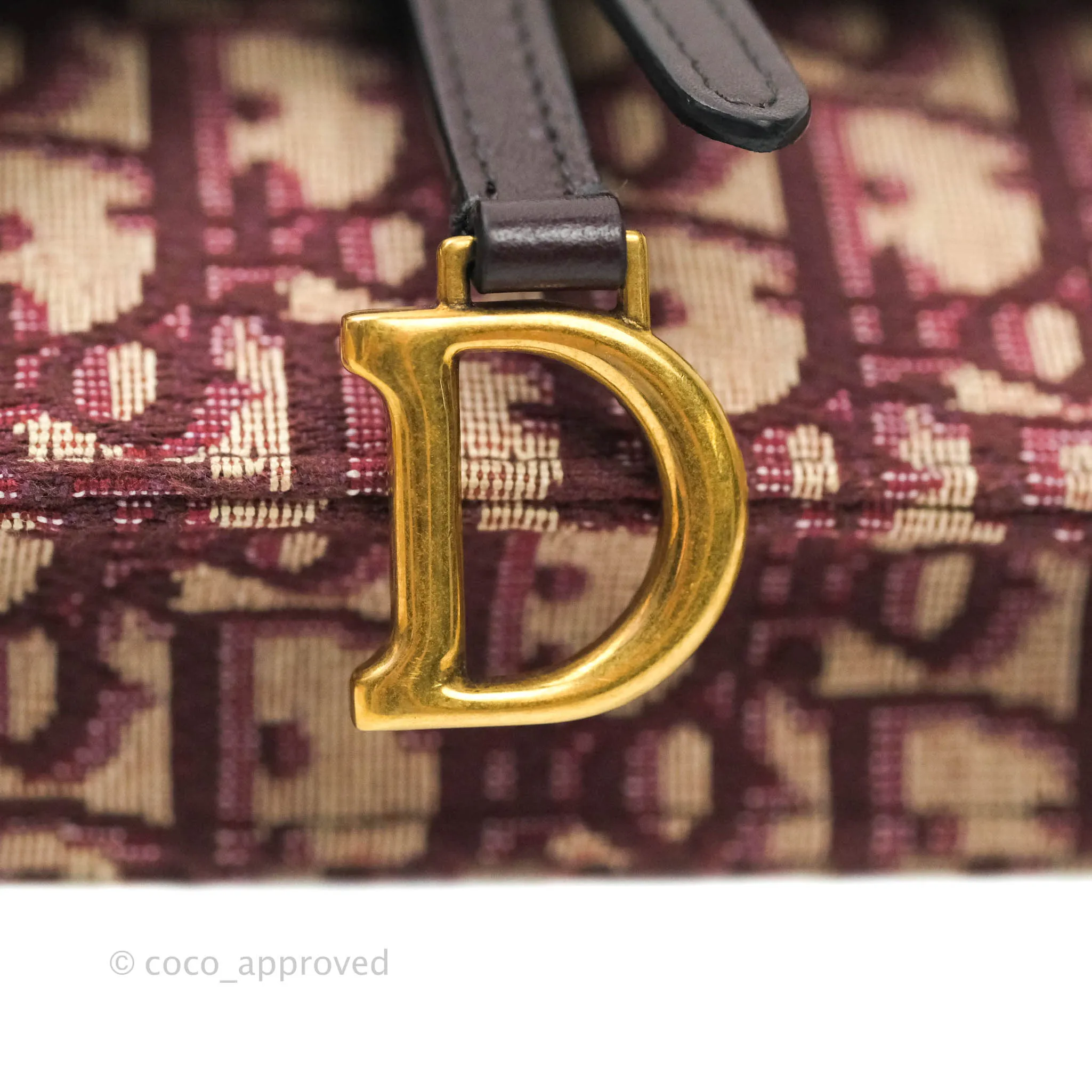 Dior Saddle Belt Pouch Burgundy Dior Oblique Jacquard