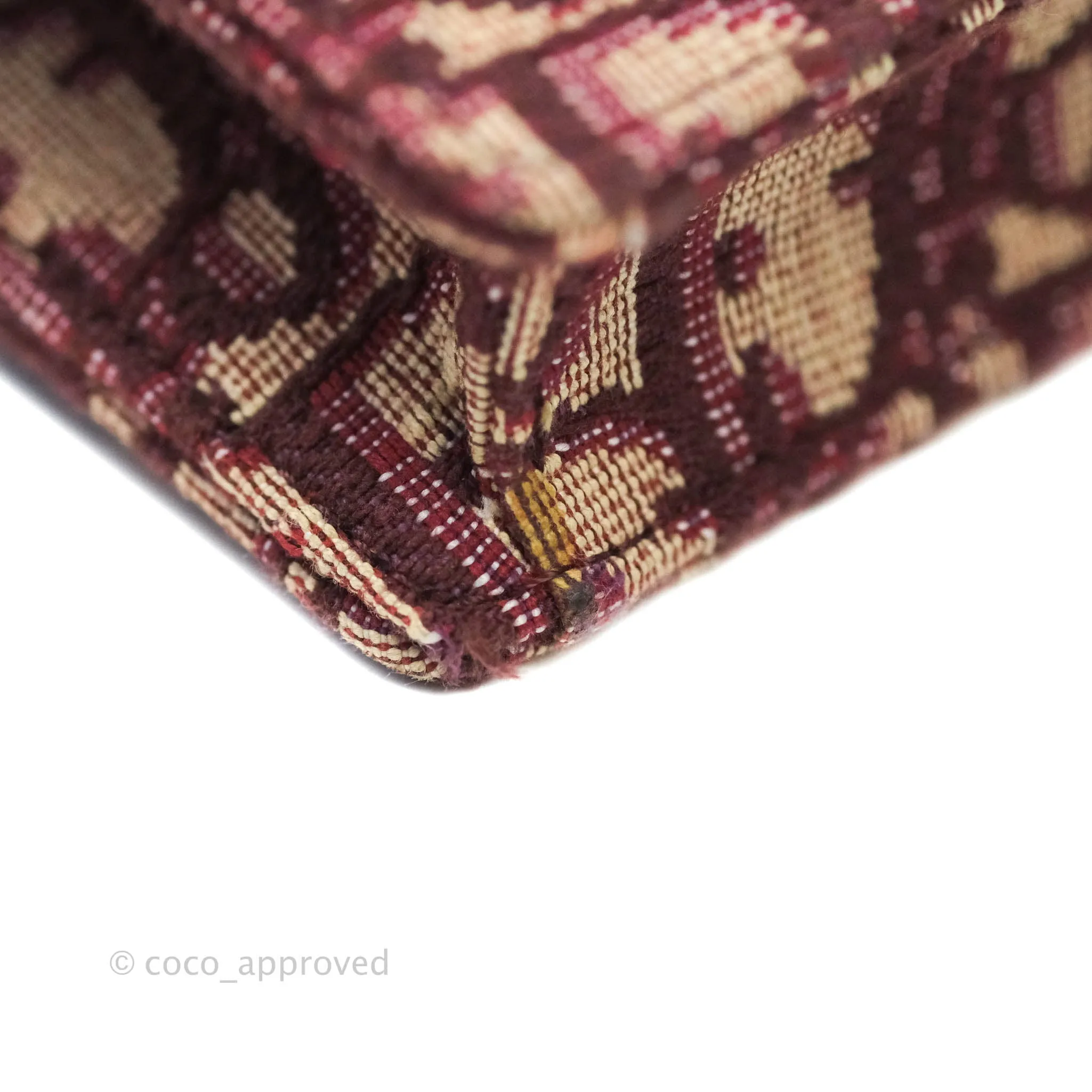 Dior Saddle Belt Pouch Burgundy Dior Oblique Jacquard