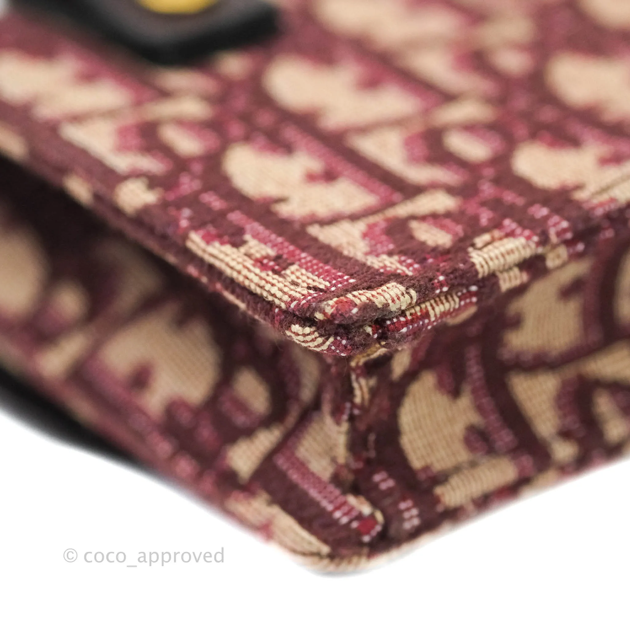 Dior Saddle Belt Pouch Burgundy Dior Oblique Jacquard