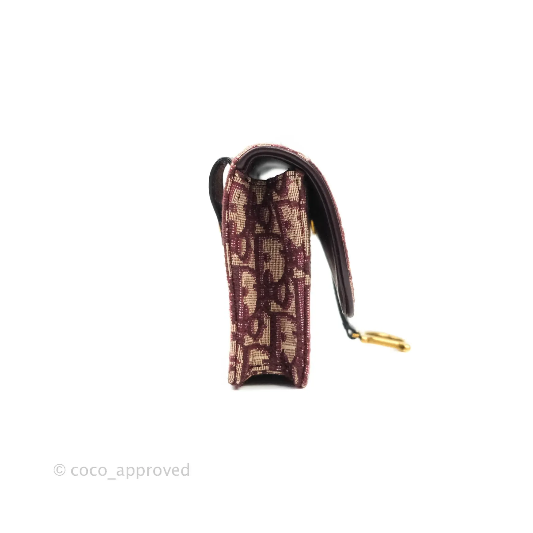 Dior Saddle Belt Pouch Burgundy Dior Oblique Jacquard