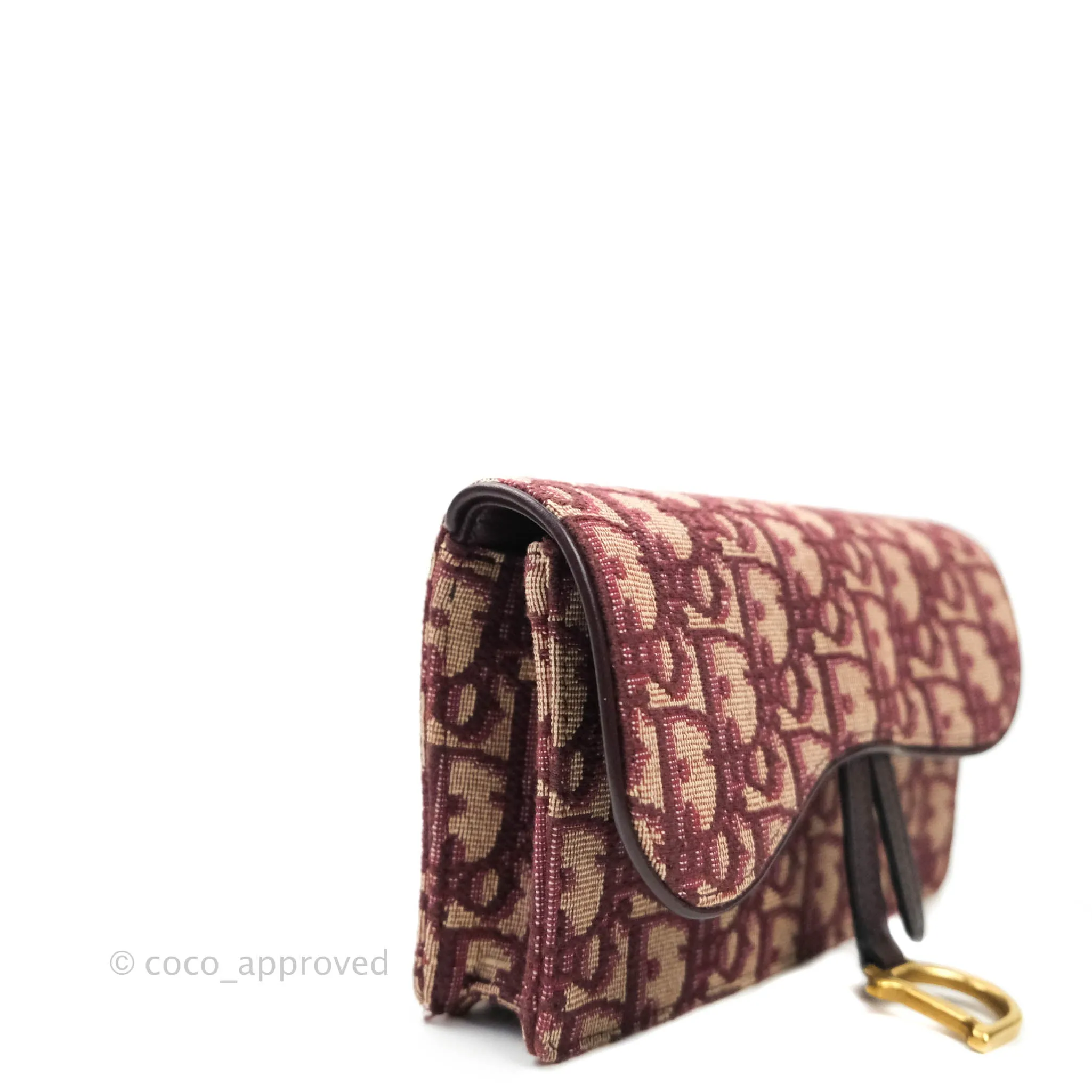 Dior Saddle Belt Pouch Burgundy Dior Oblique Jacquard
