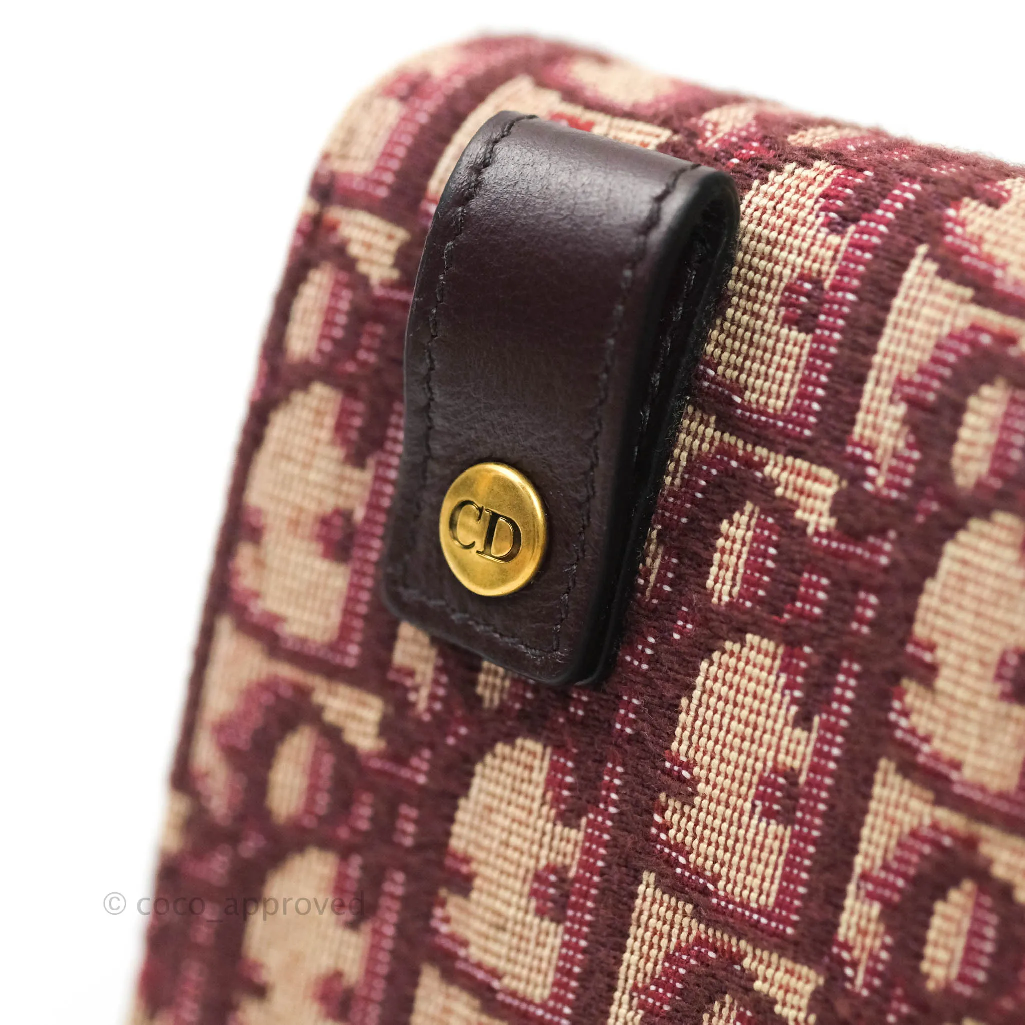 Dior Saddle Belt Pouch Burgundy Dior Oblique Jacquard