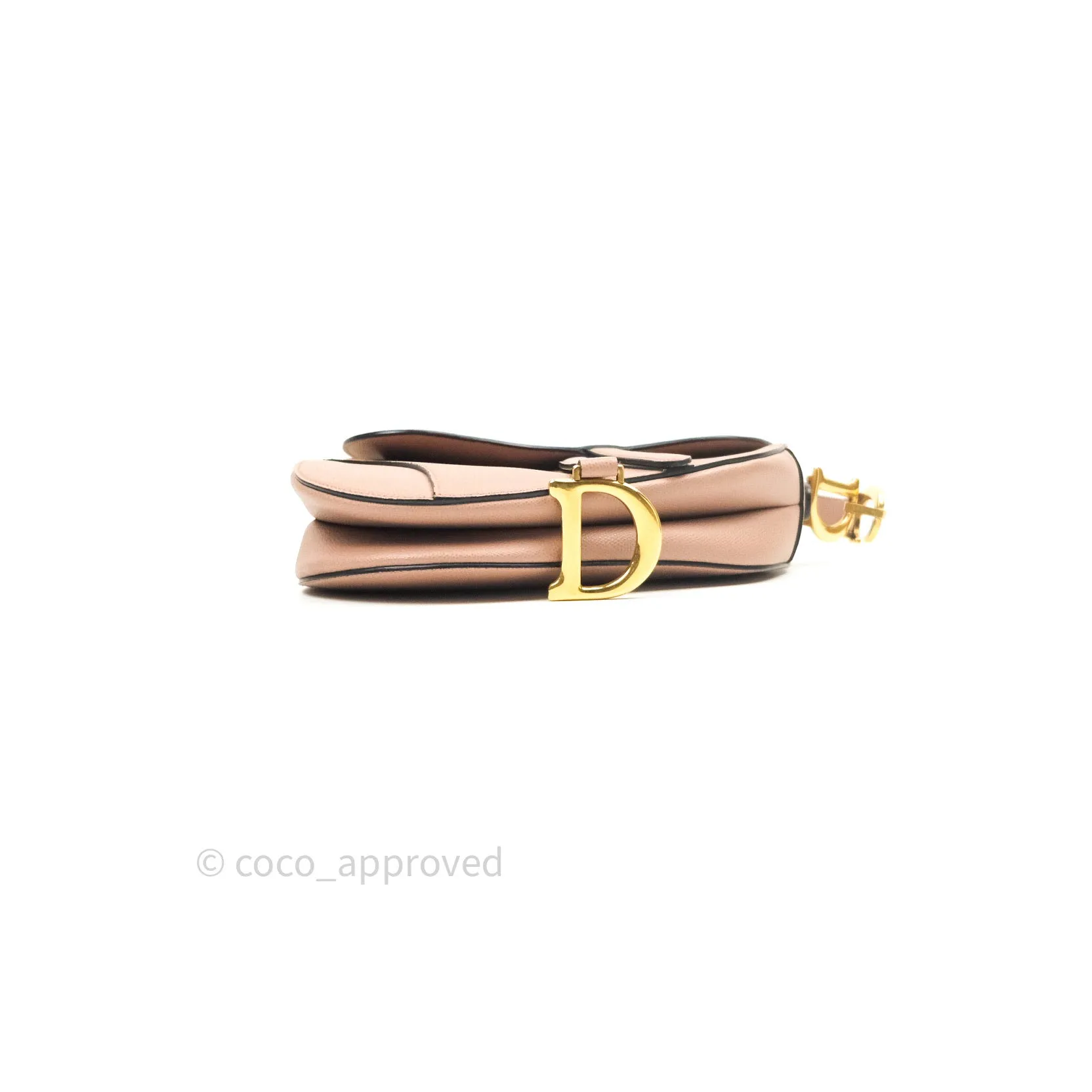Dior Saddle Medium Beige Grained Calfskin Gold Hardware with Dior Strap