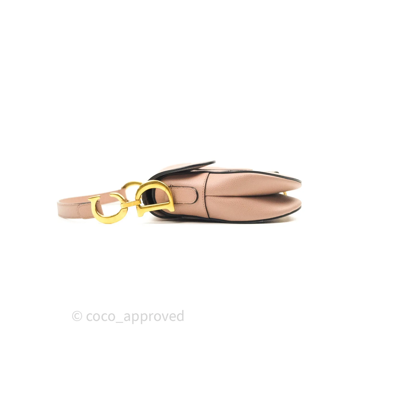 Dior Saddle Medium Beige Grained Calfskin Gold Hardware with Dior Strap