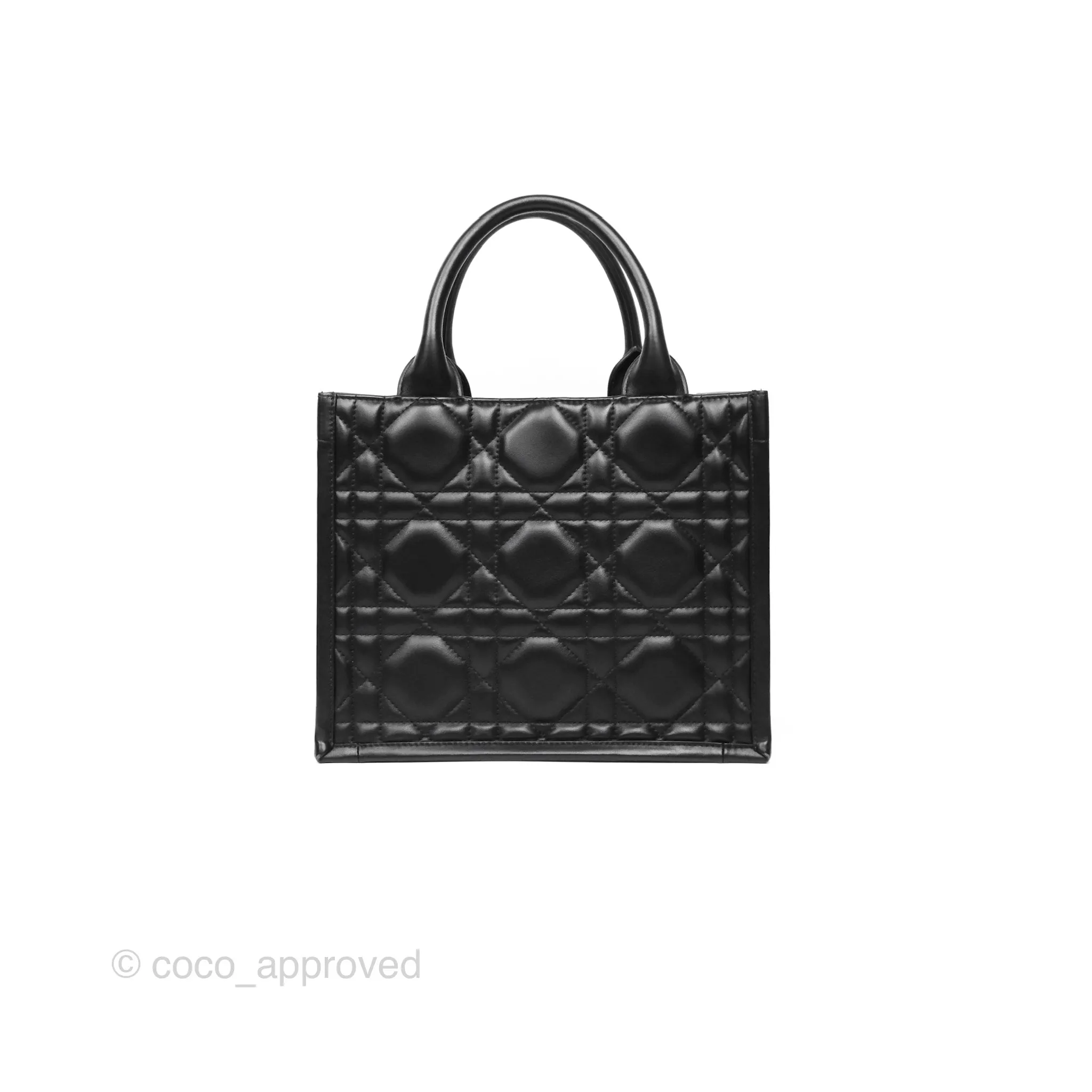 Dior Small Dior Book Tote Black Macrocannage Calfskin Gold Hardware
