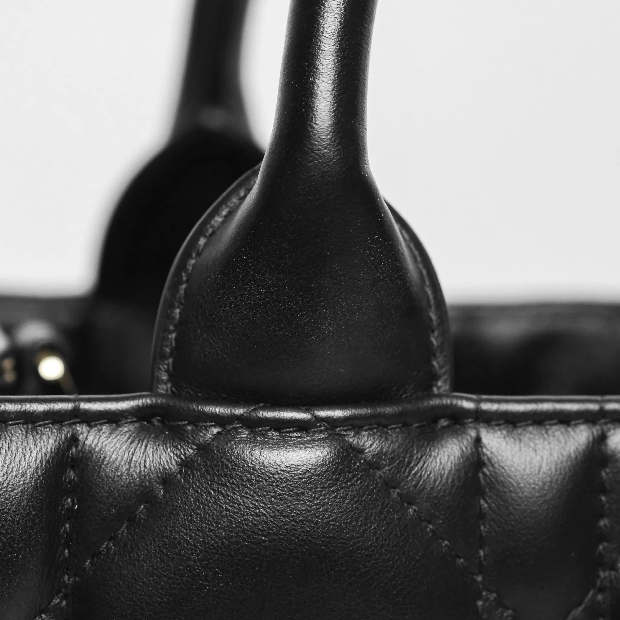Dior Small Dior Book Tote Black Macrocannage Calfskin Gold Hardware