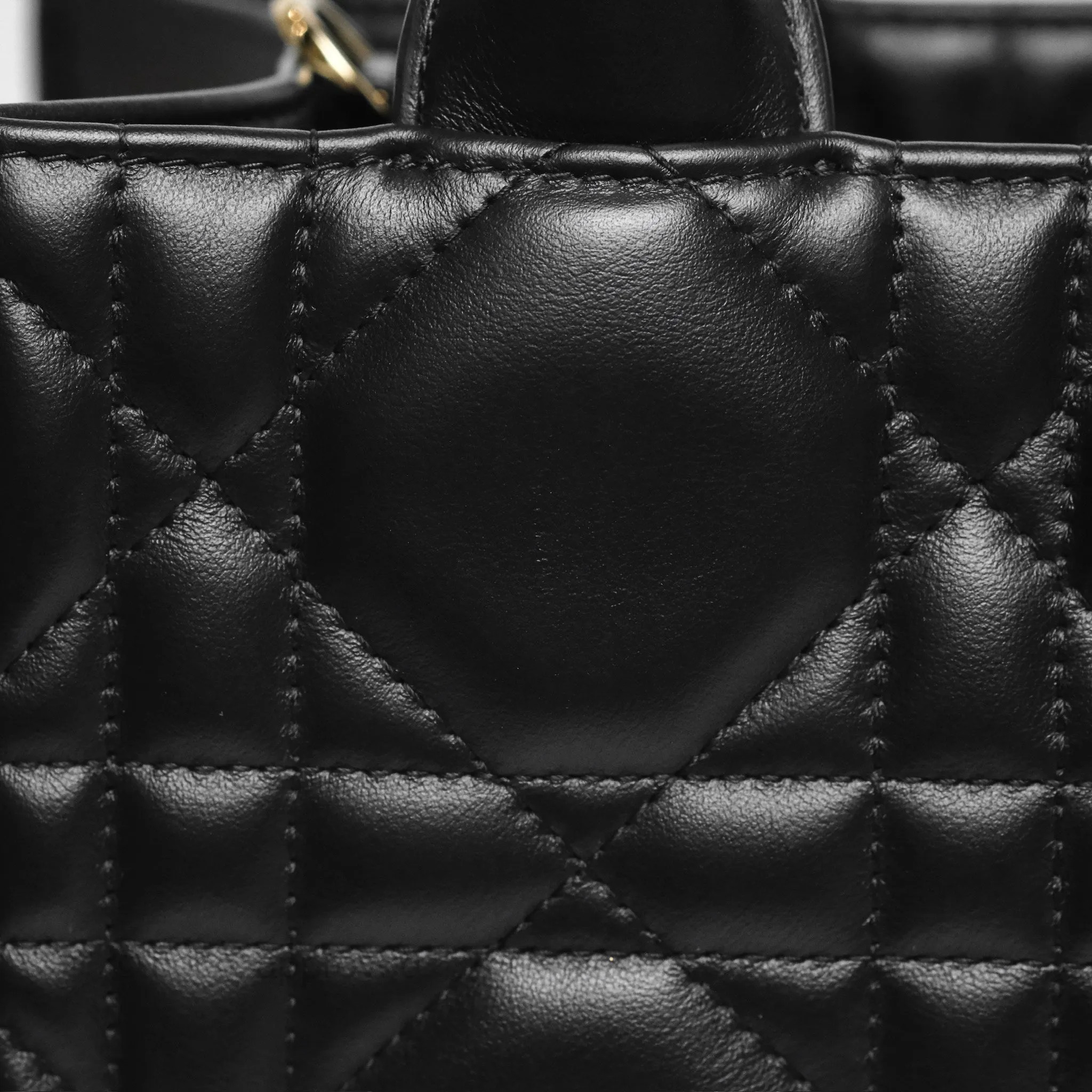 Dior Small Dior Book Tote Black Macrocannage Calfskin Gold Hardware