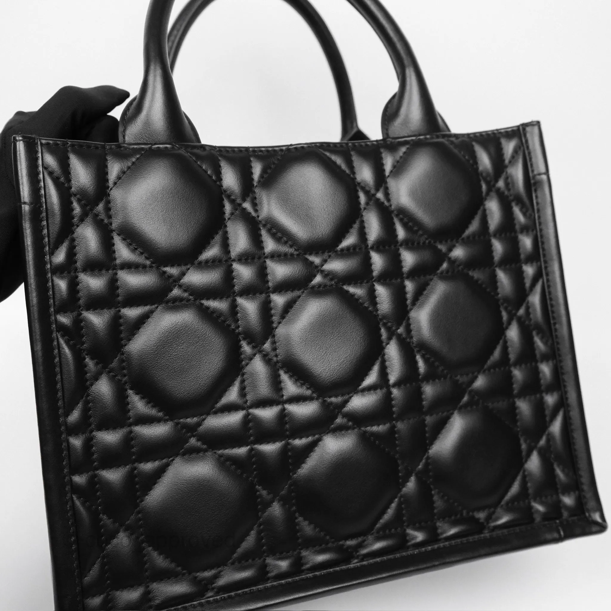 Dior Small Dior Book Tote Black Macrocannage Calfskin Gold Hardware