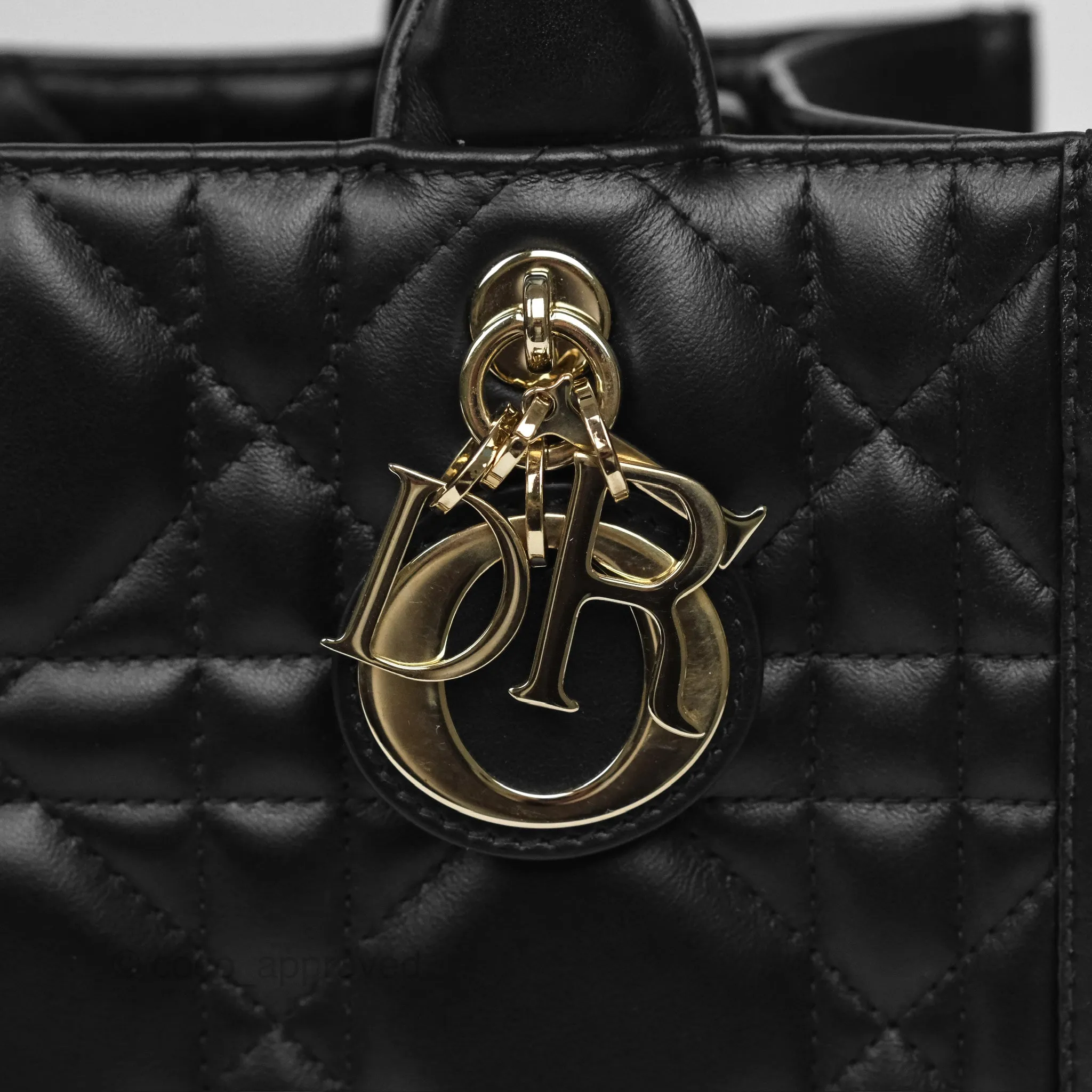 Dior Small Dior Book Tote Black Macrocannage Calfskin Gold Hardware