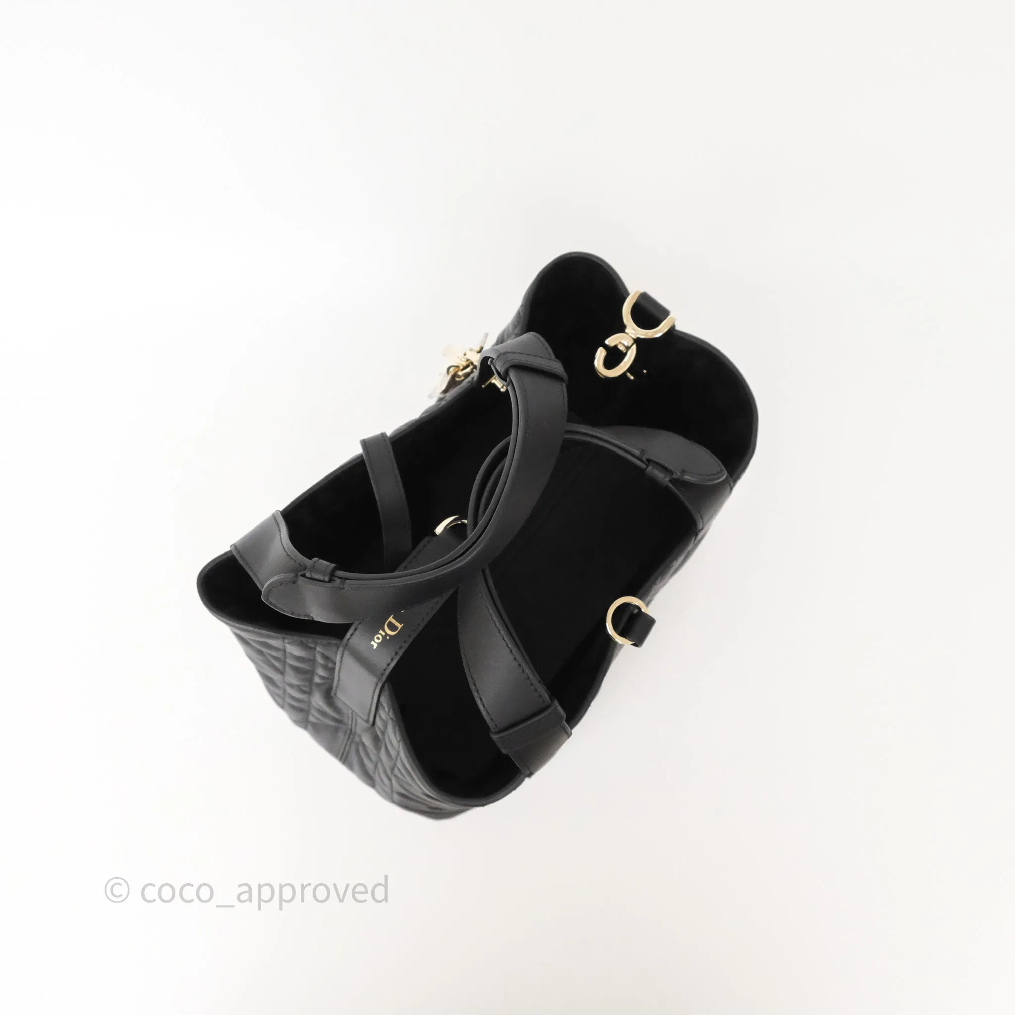 Dior Small Dior Toujours Bag Black Macrocannage Calfskin