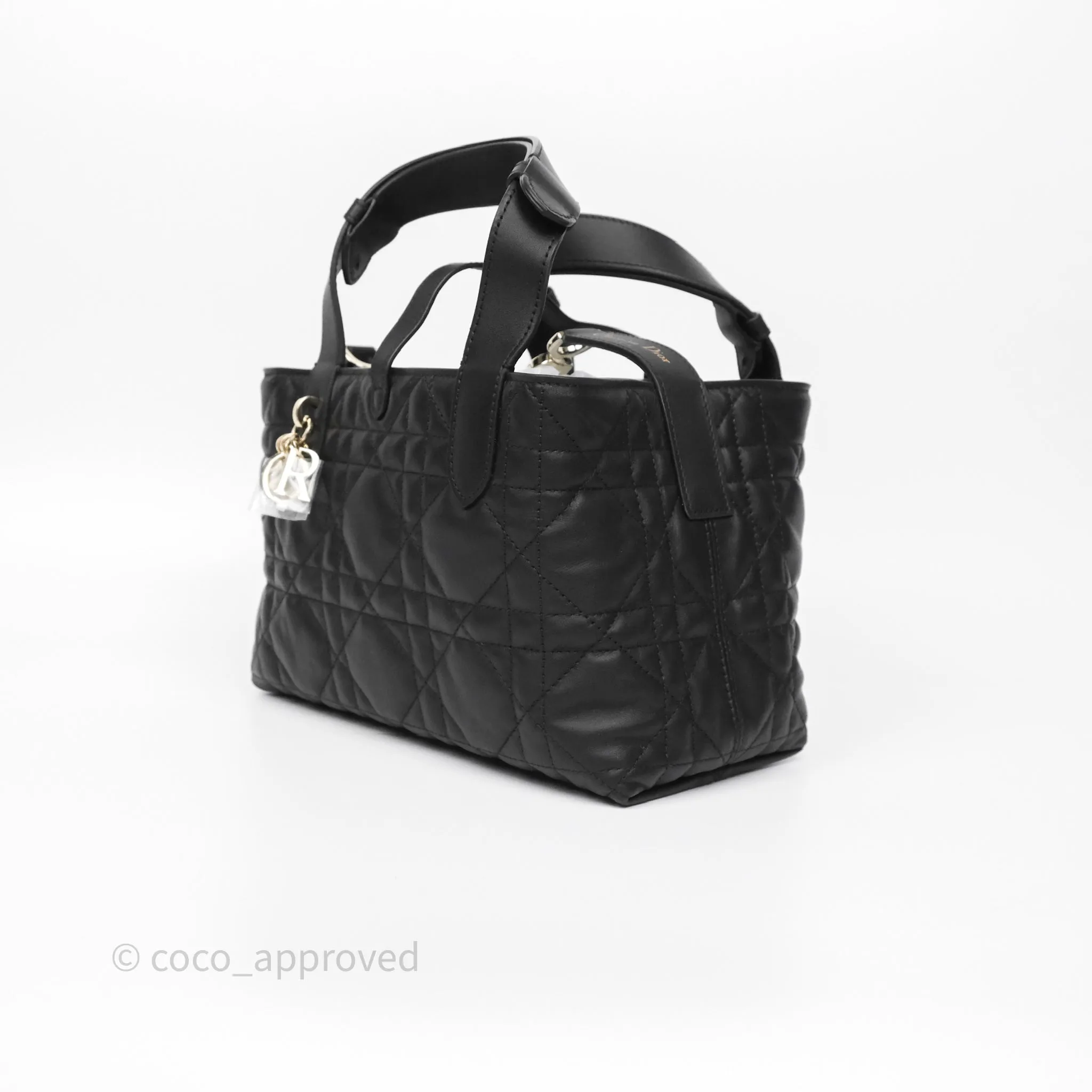 Dior Small Dior Toujours Bag Black Macrocannage Calfskin