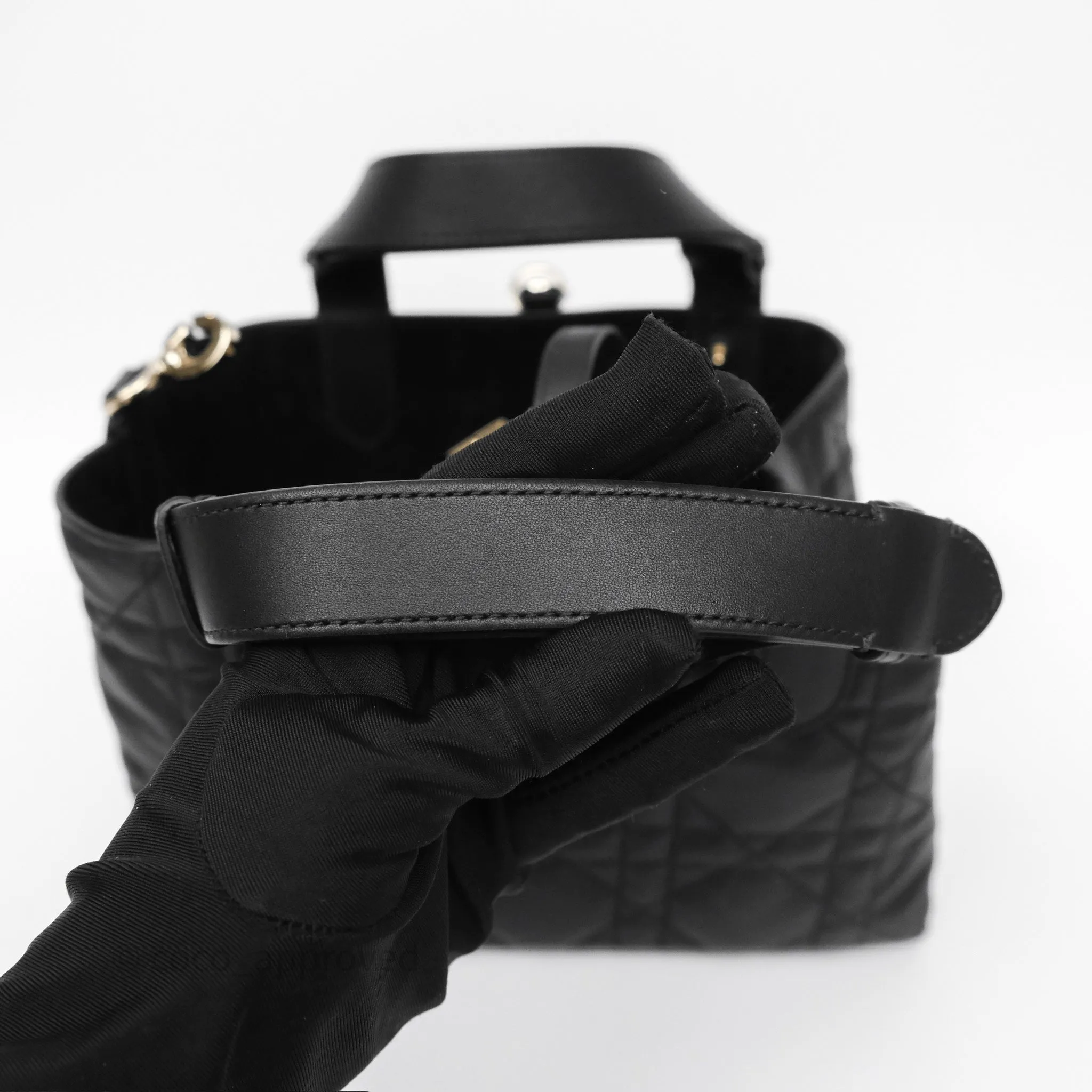 Dior Small Dior Toujours Bag Black Macrocannage Calfskin