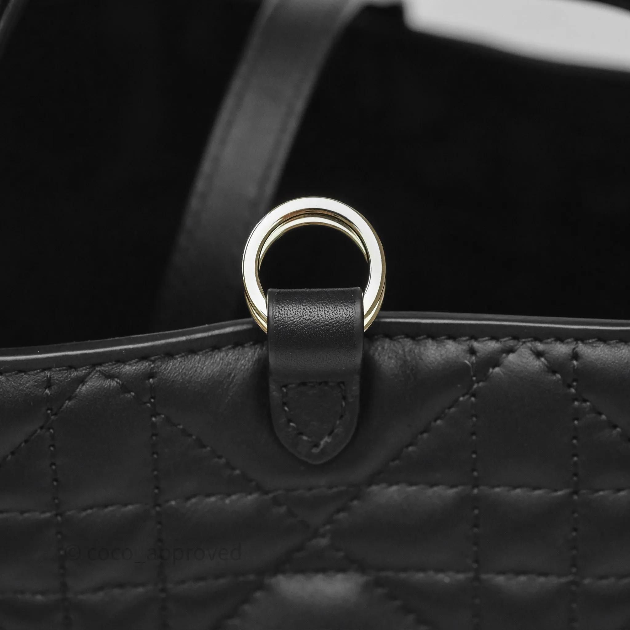 Dior Small Dior Toujours Bag Black Macrocannage Calfskin