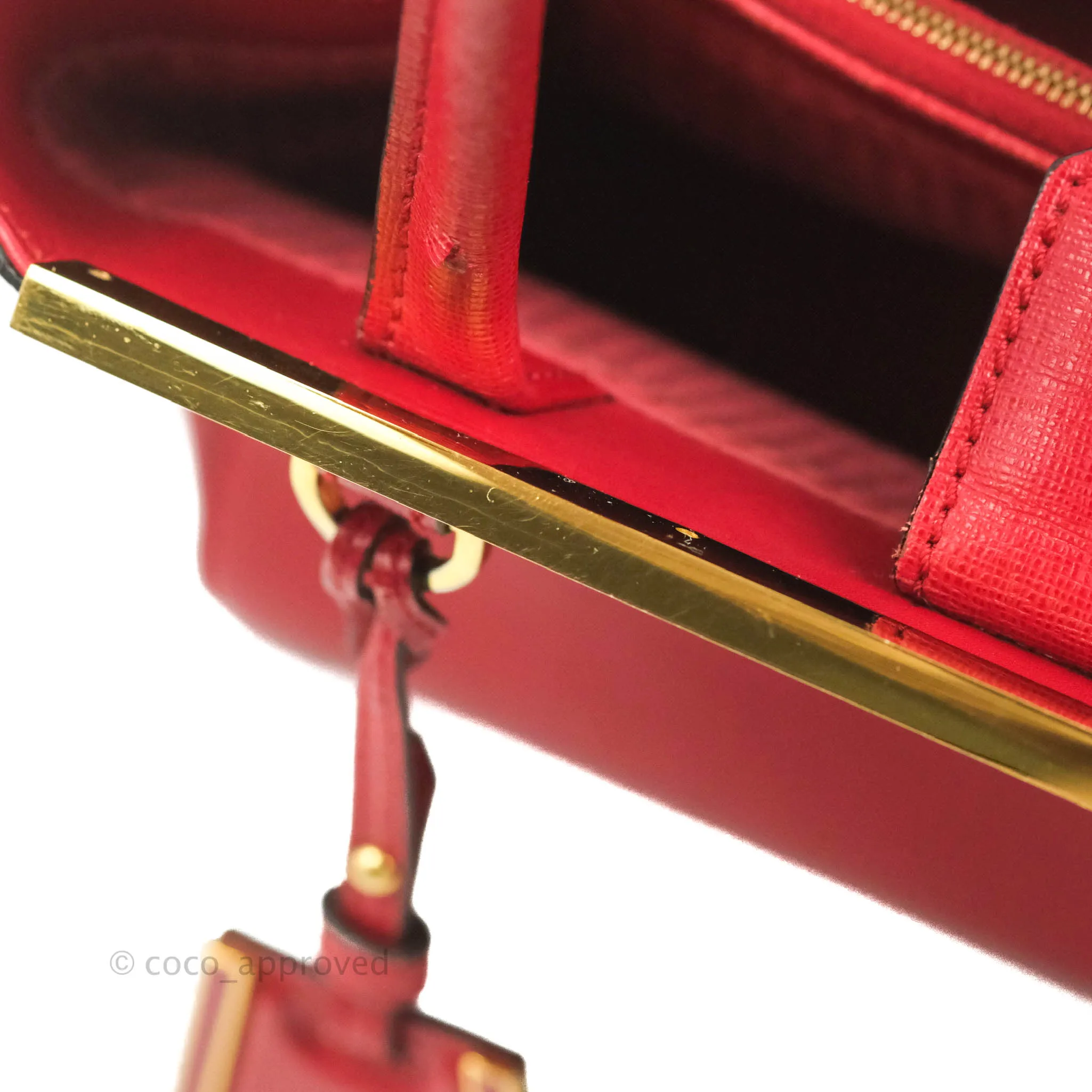 Fendi 2 Jours Red Bag Gold Hardware