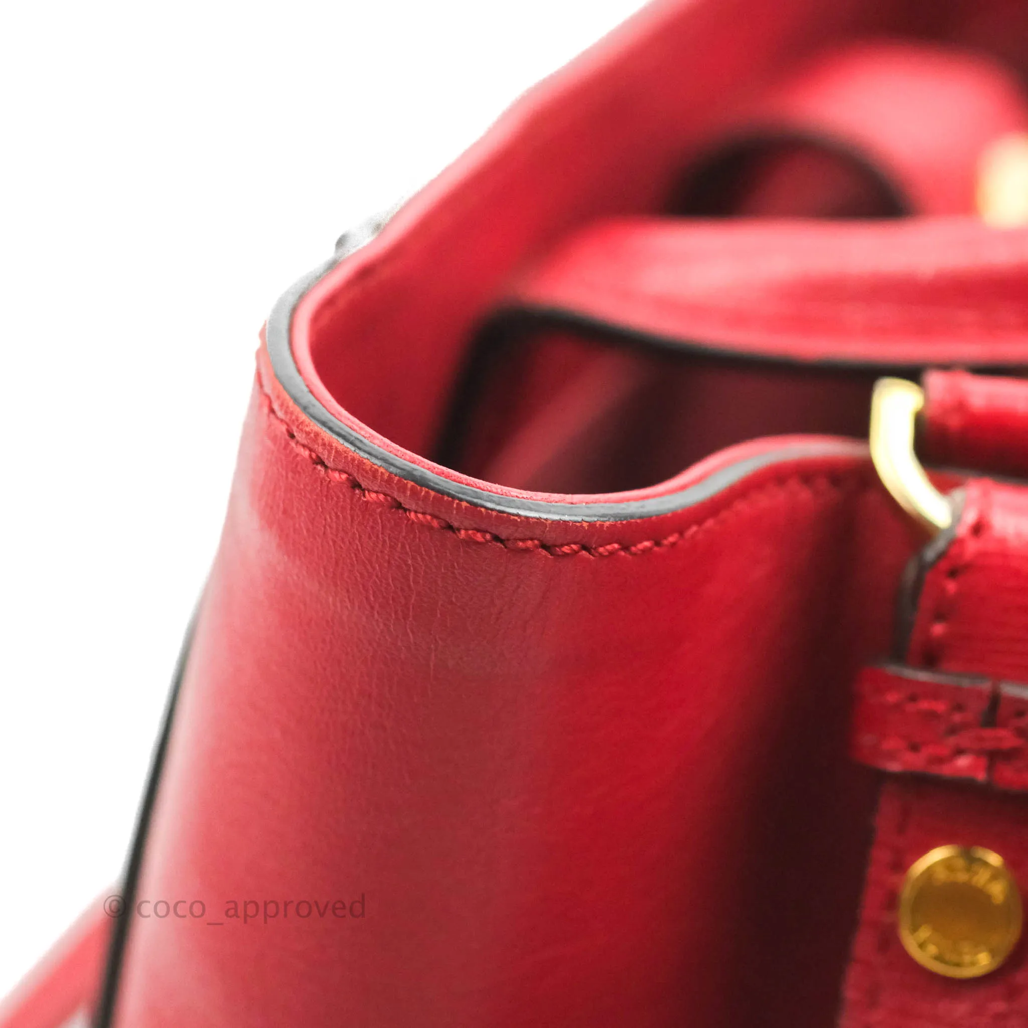 Fendi 2 Jours Red Bag Gold Hardware