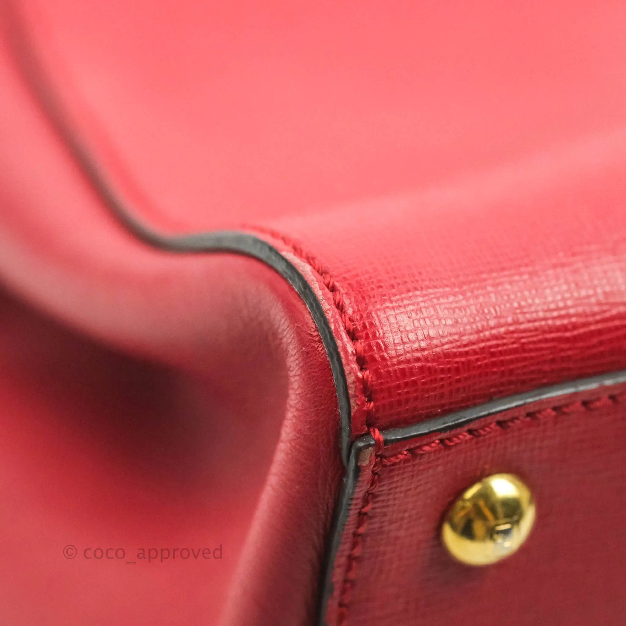 Fendi 2 Jours Red Bag Gold Hardware