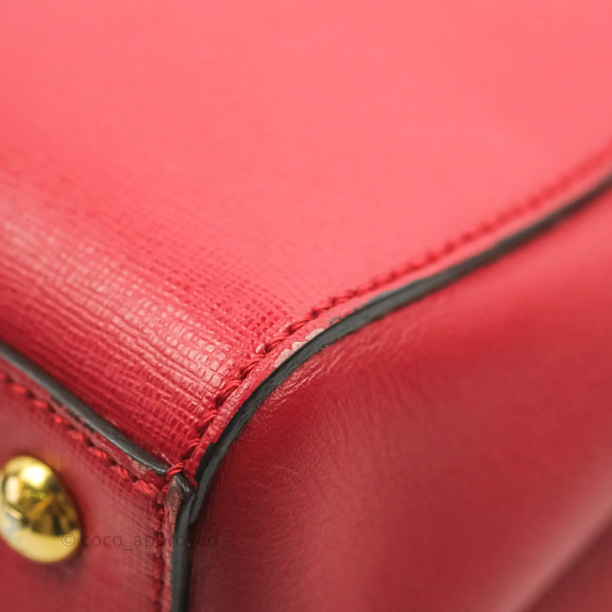 Fendi 2 Jours Red Bag Gold Hardware