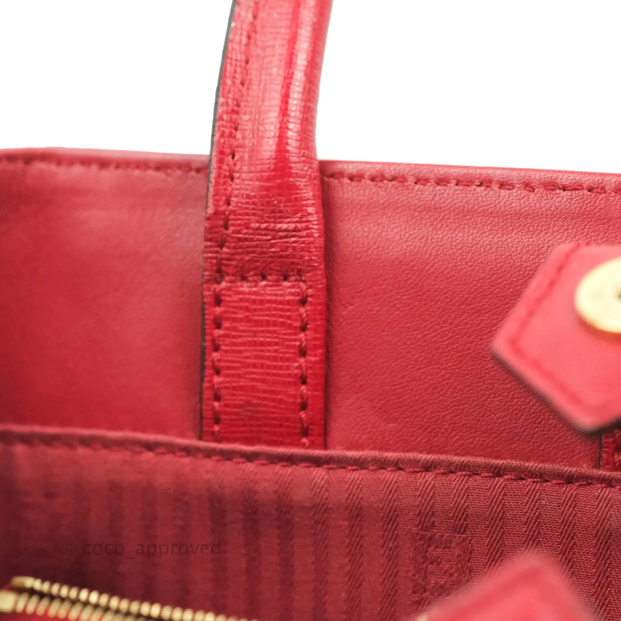 Fendi 2 Jours Red Bag Gold Hardware