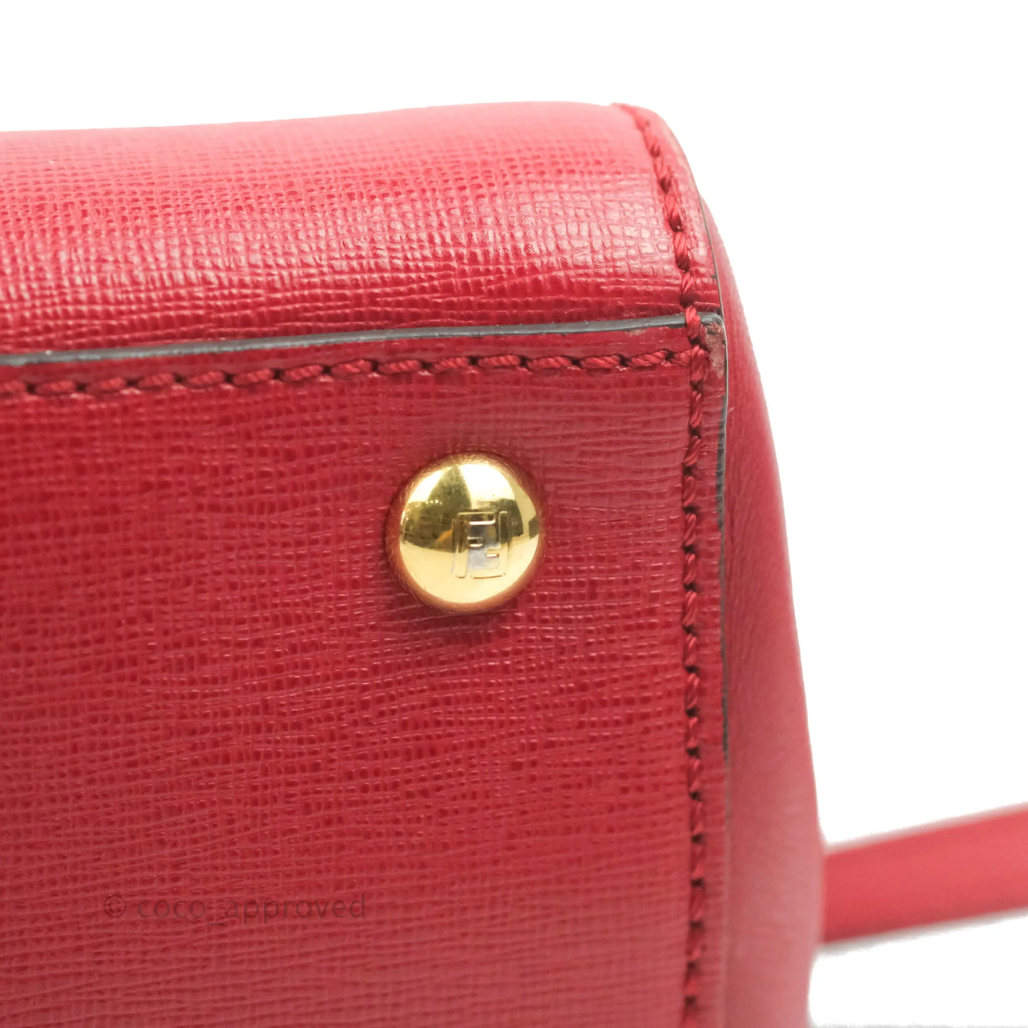 Fendi 2 Jours Red Bag Gold Hardware