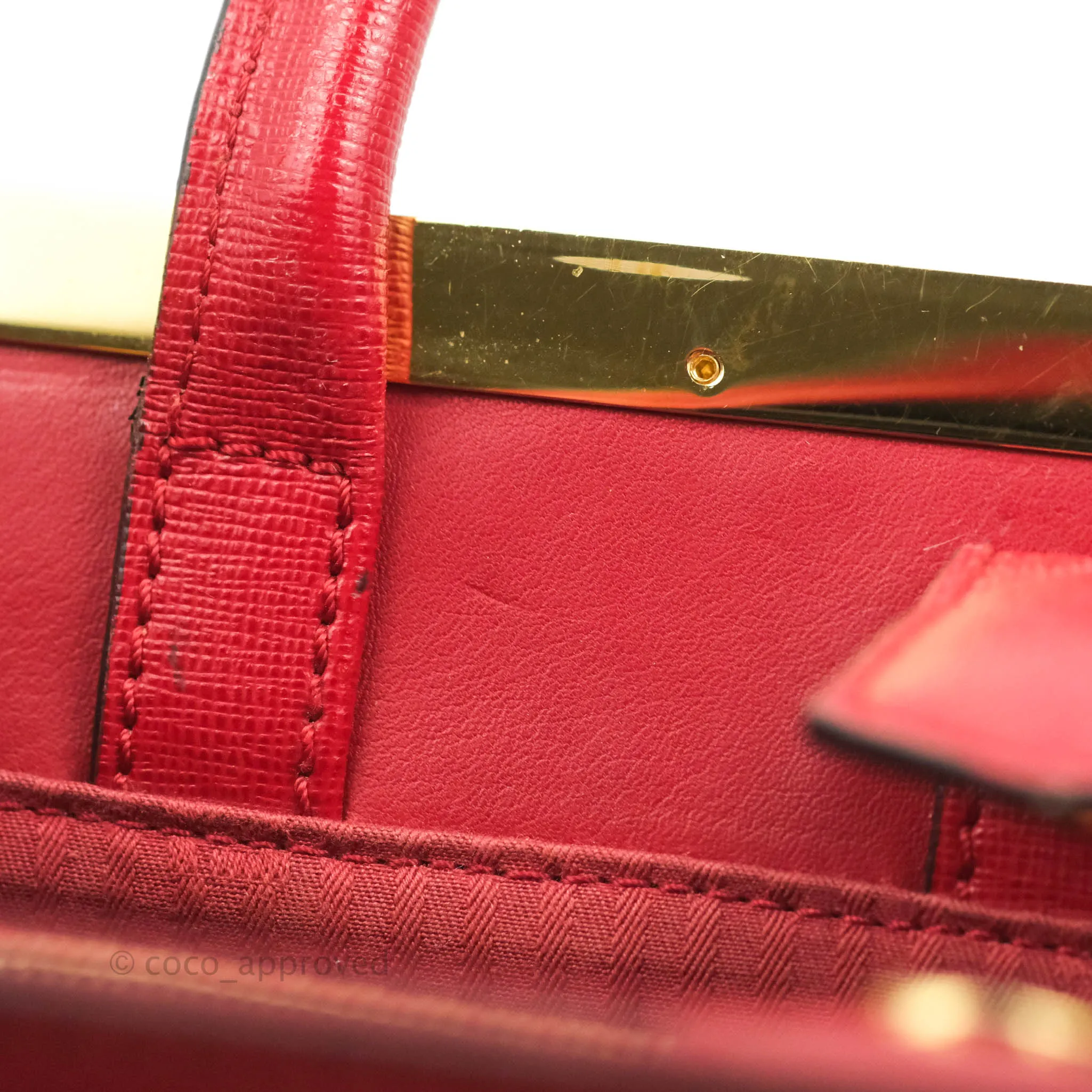 Fendi 2 Jours Red Bag Gold Hardware