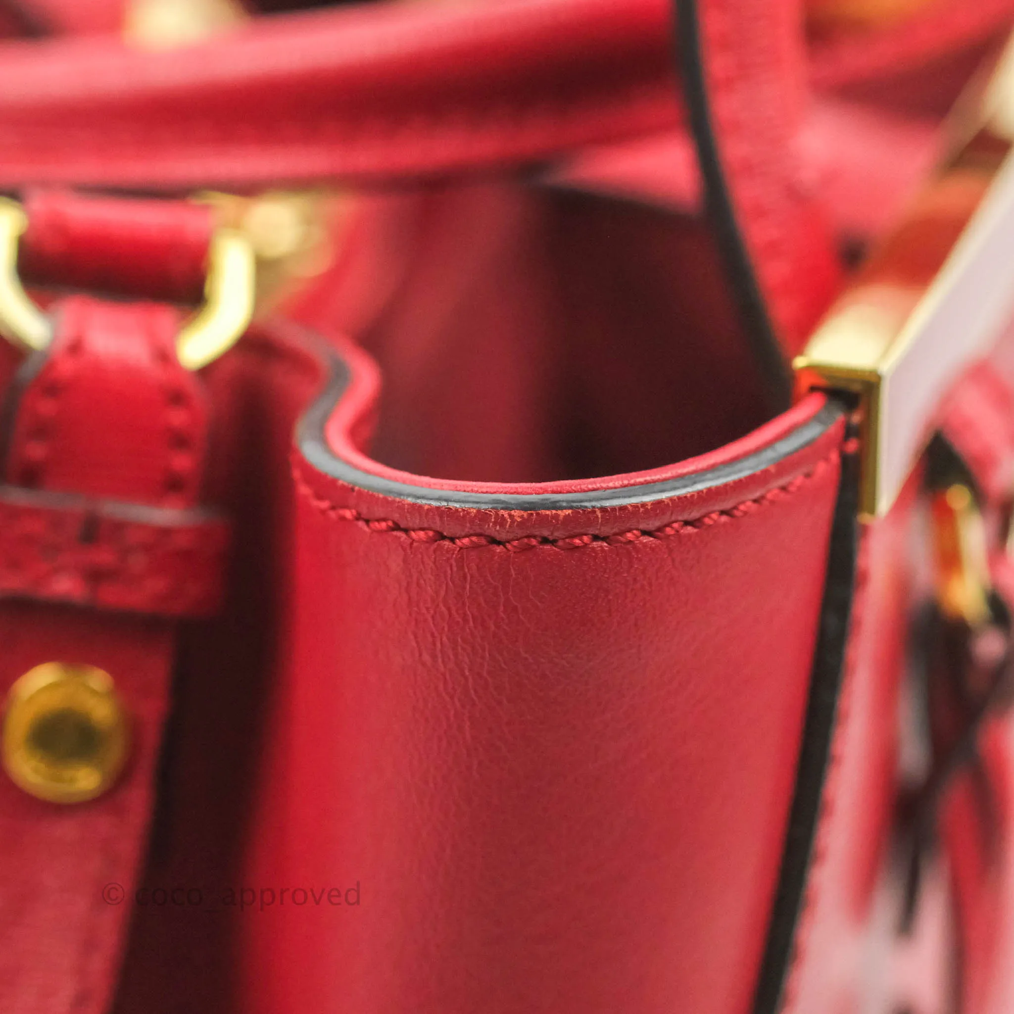 Fendi 2 Jours Red Bag Gold Hardware