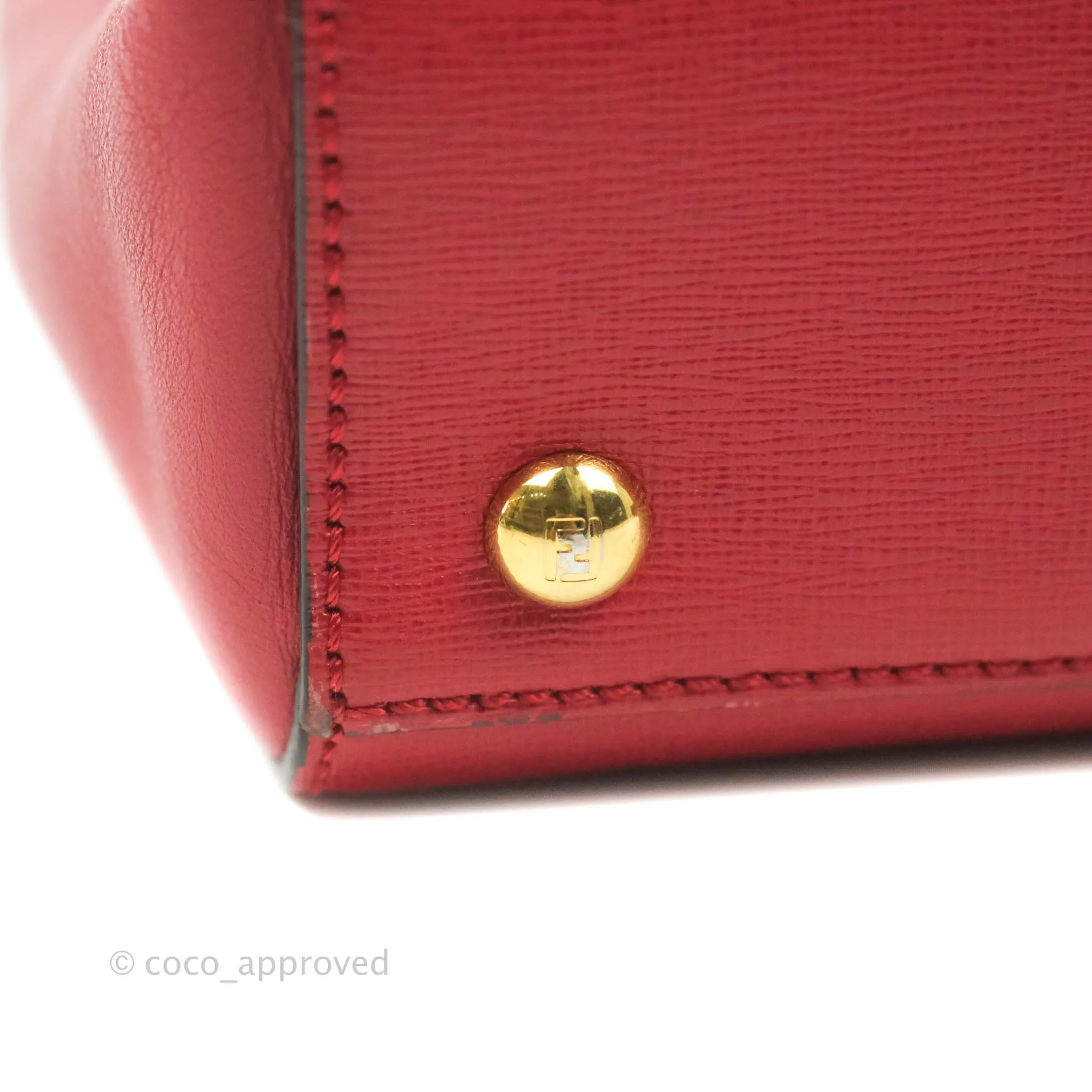 Fendi 2 Jours Red Bag Gold Hardware