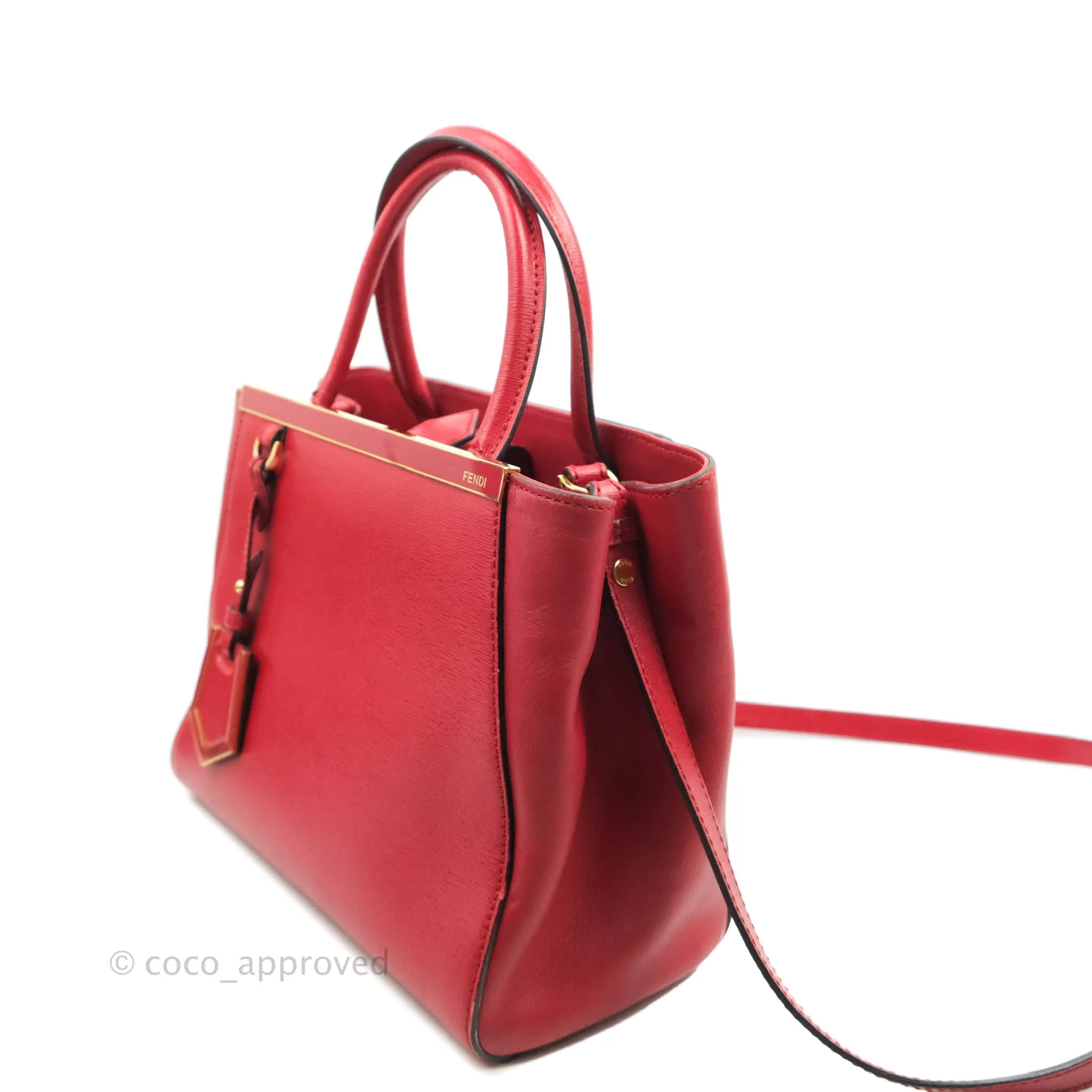 Fendi 2 Jours Red Bag Gold Hardware