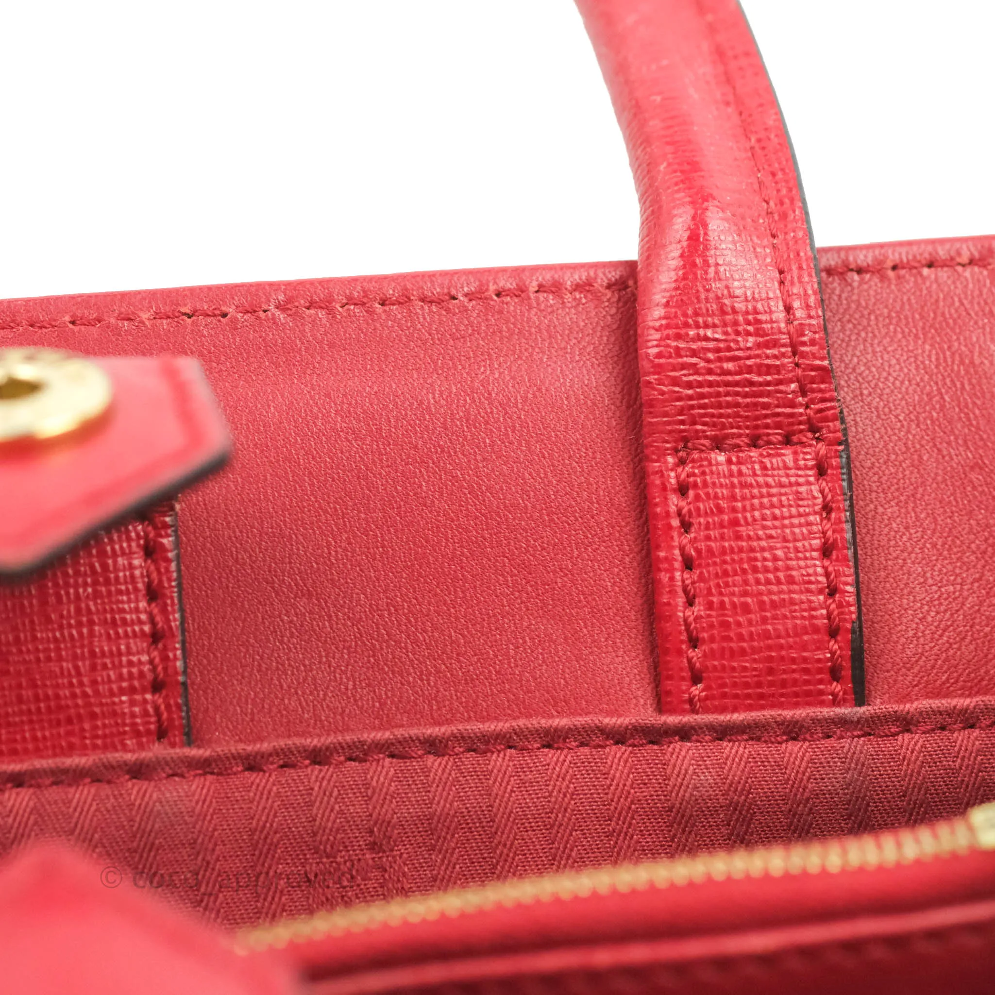 Fendi 2 Jours Red Bag Gold Hardware