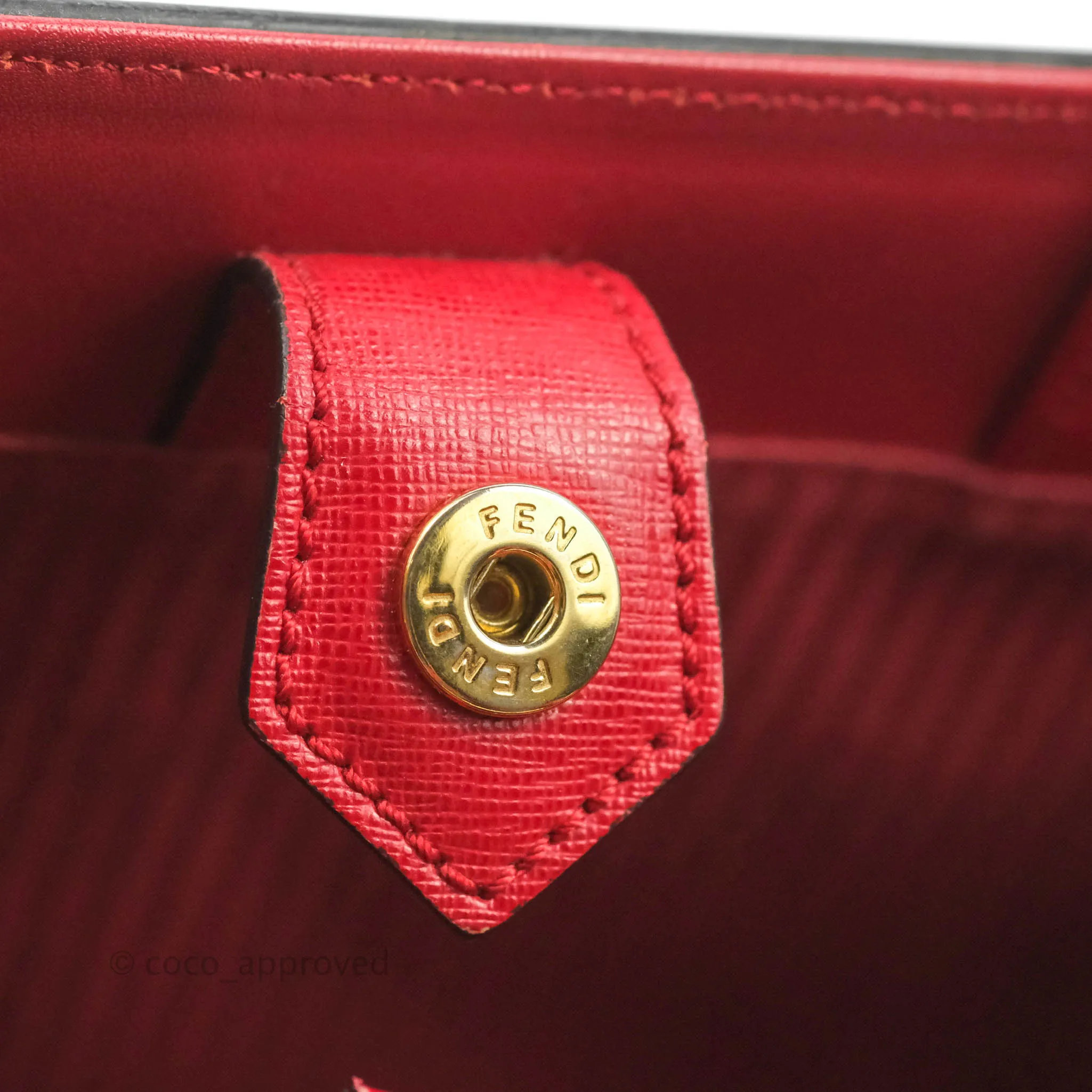 Fendi 2 Jours Red Bag Gold Hardware