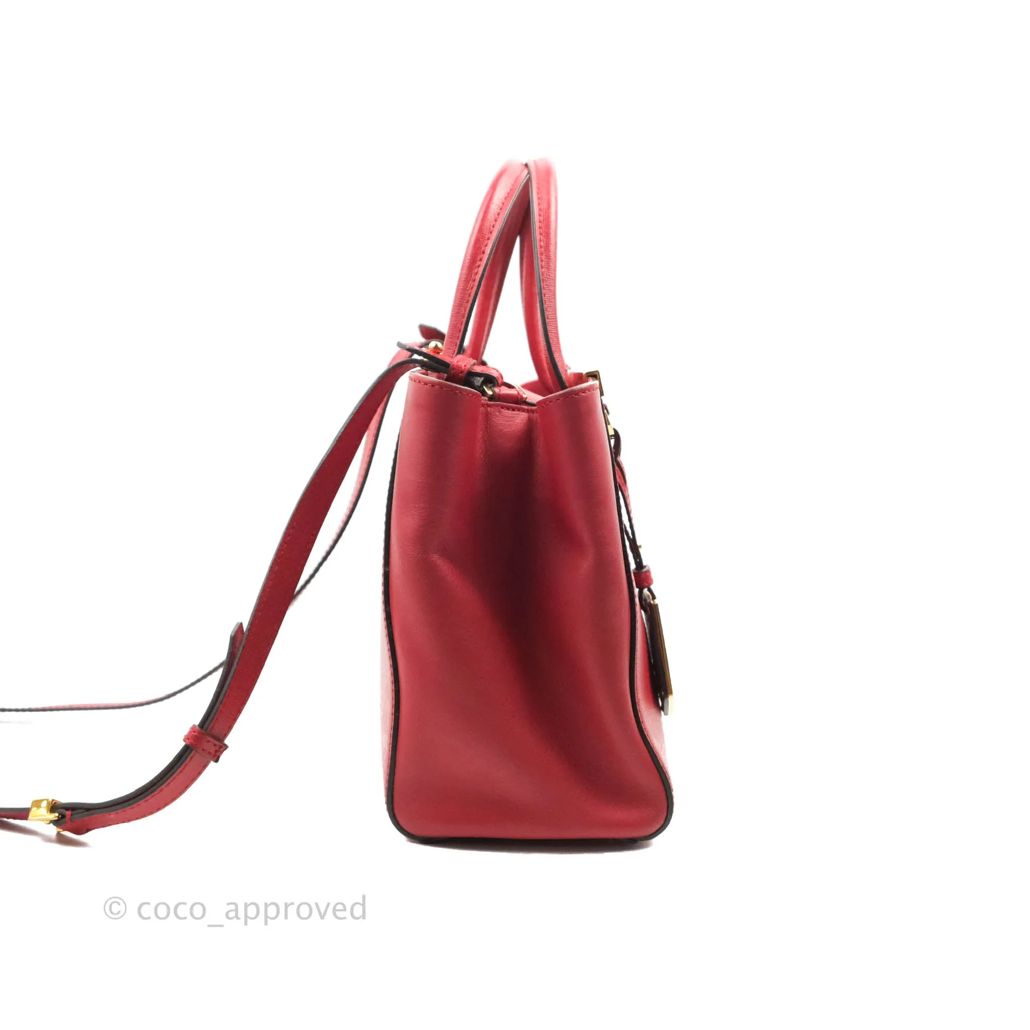 Fendi 2 Jours Red Bag Gold Hardware