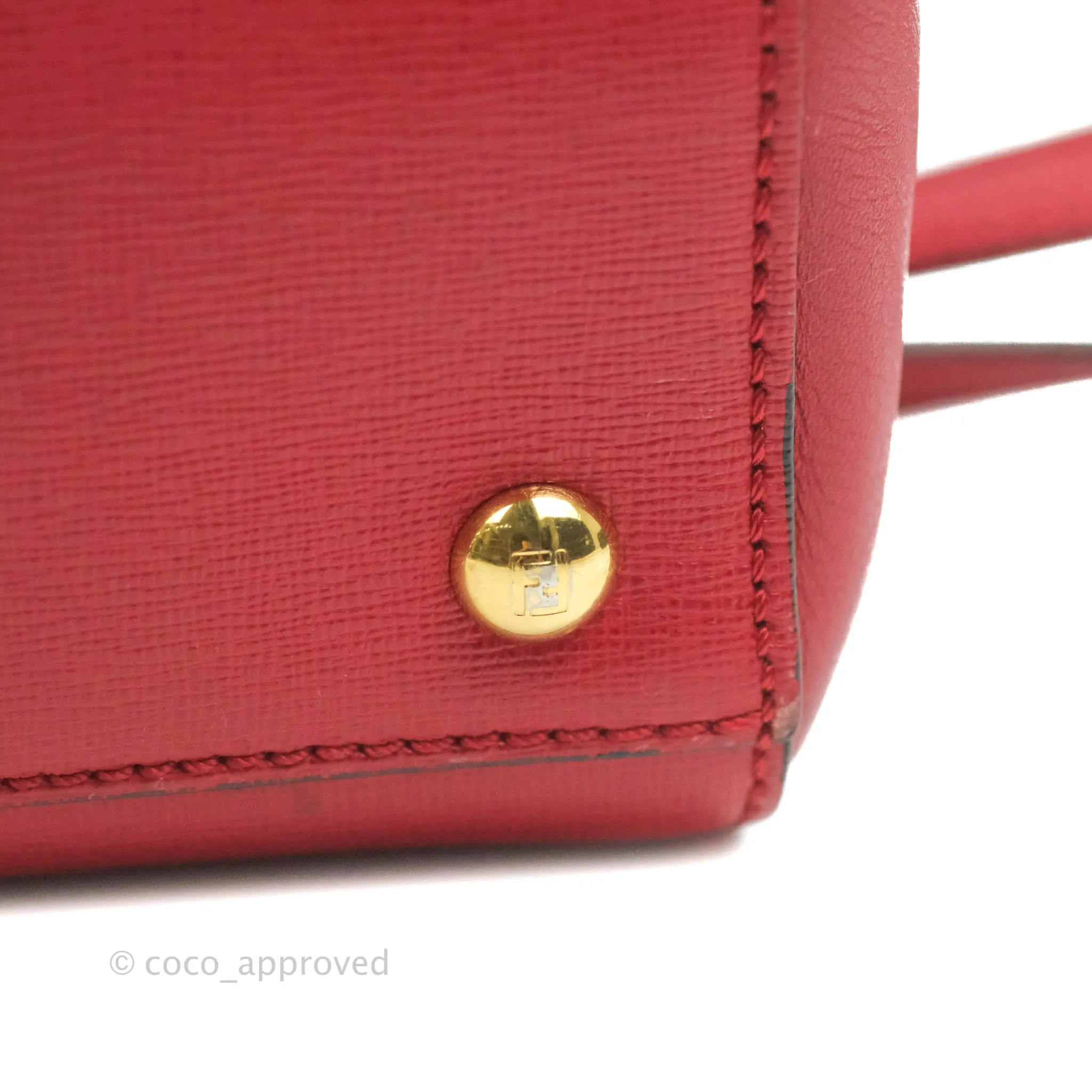 Fendi 2 Jours Red Bag Gold Hardware