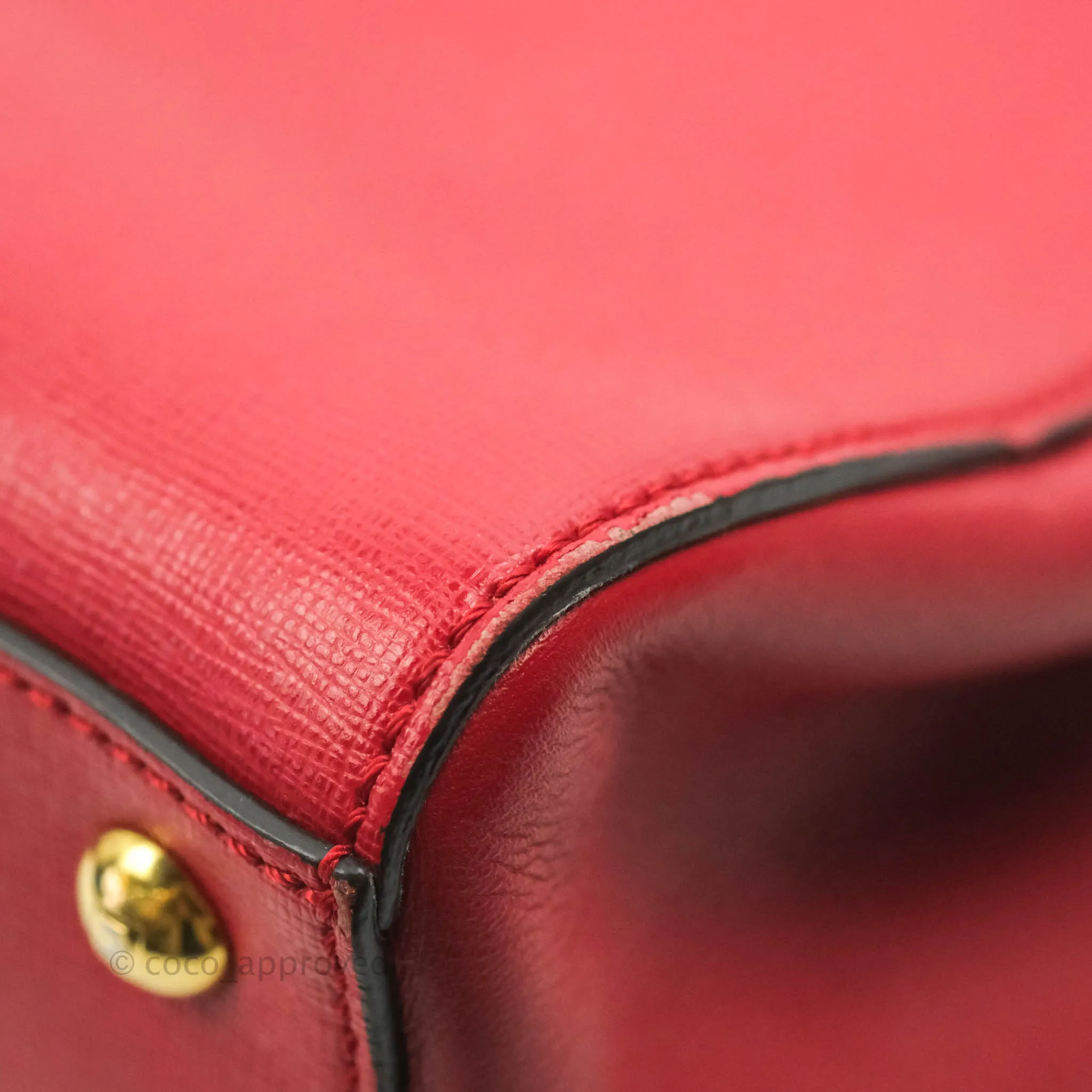 Fendi 2 Jours Red Bag Gold Hardware