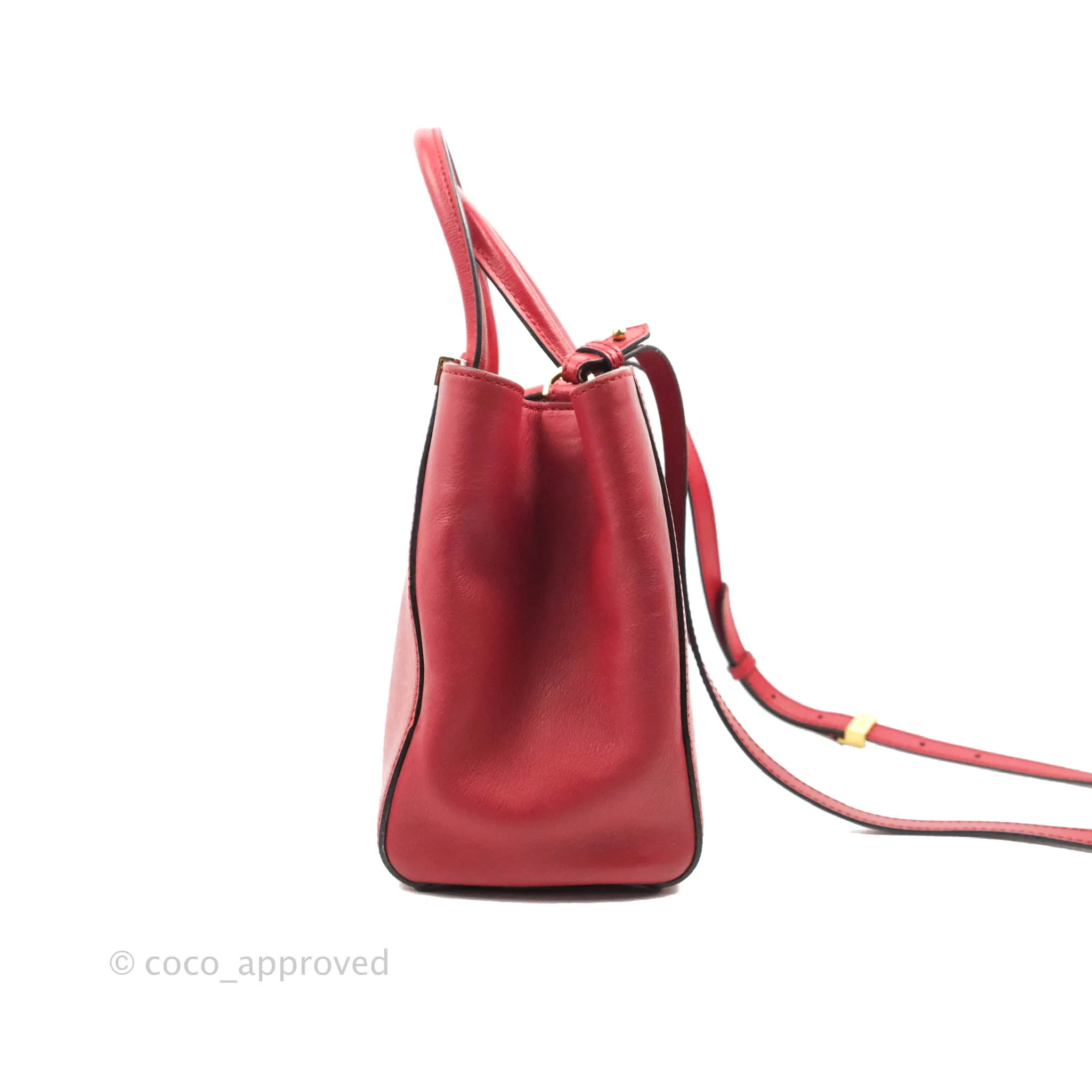 Fendi 2 Jours Red Bag Gold Hardware