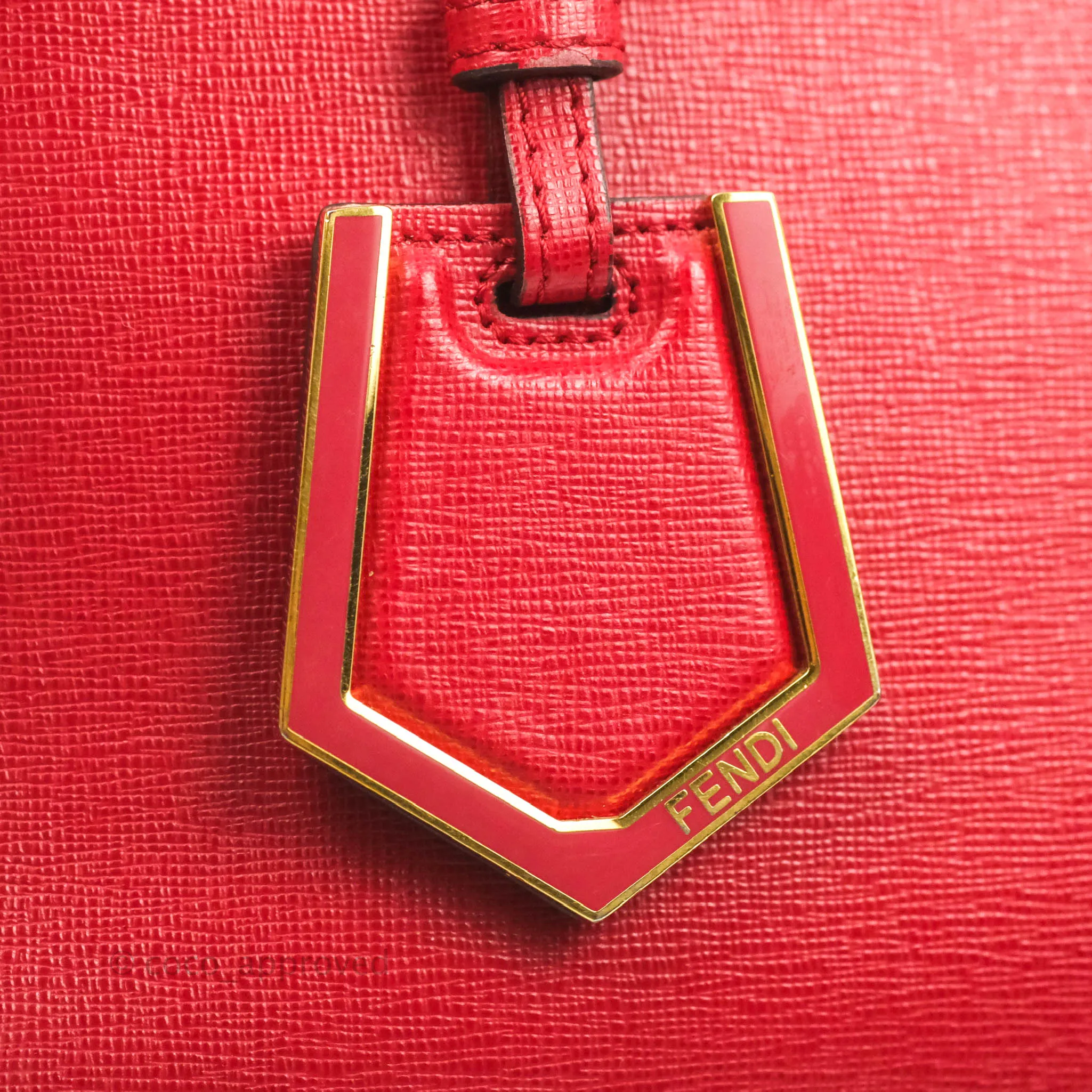 Fendi 2 Jours Red Bag Gold Hardware