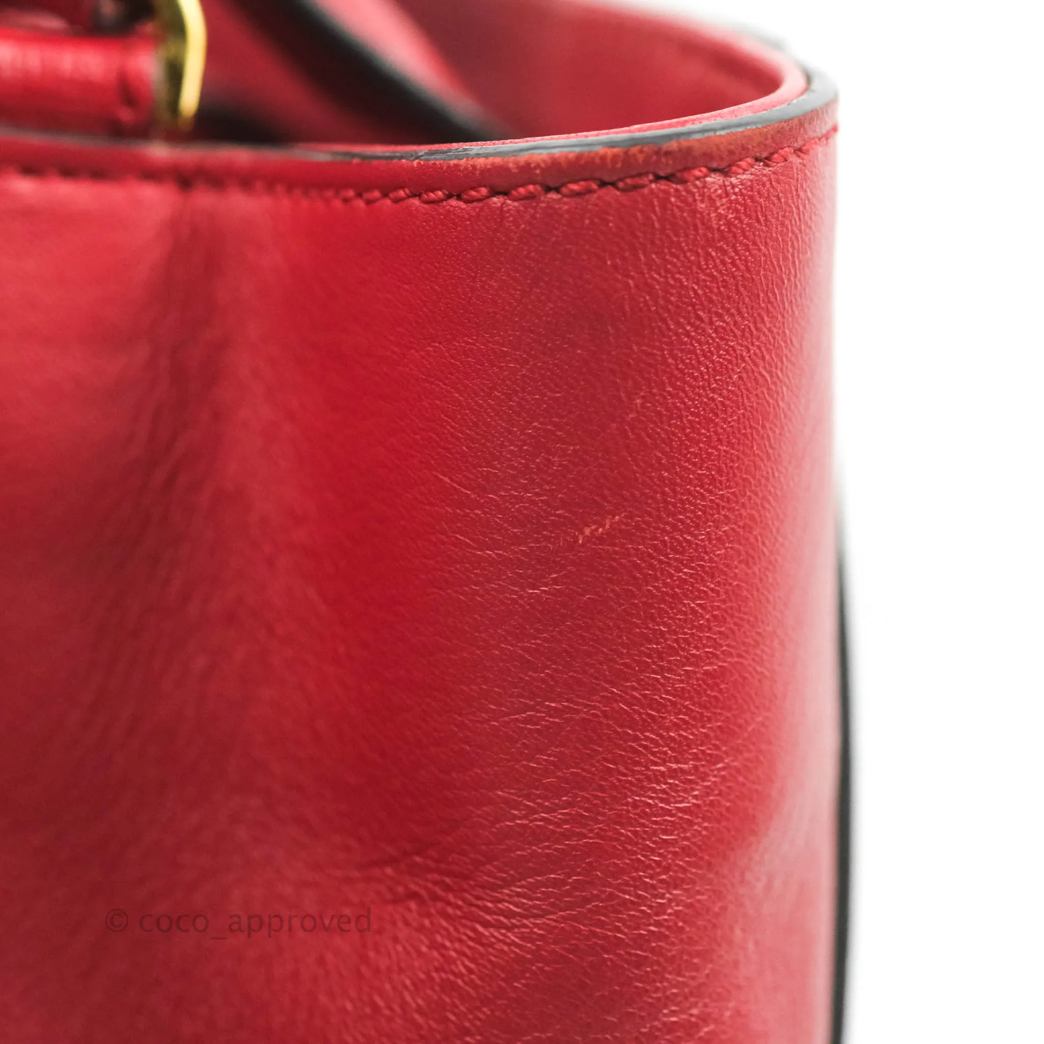 Fendi 2 Jours Red Bag Gold Hardware