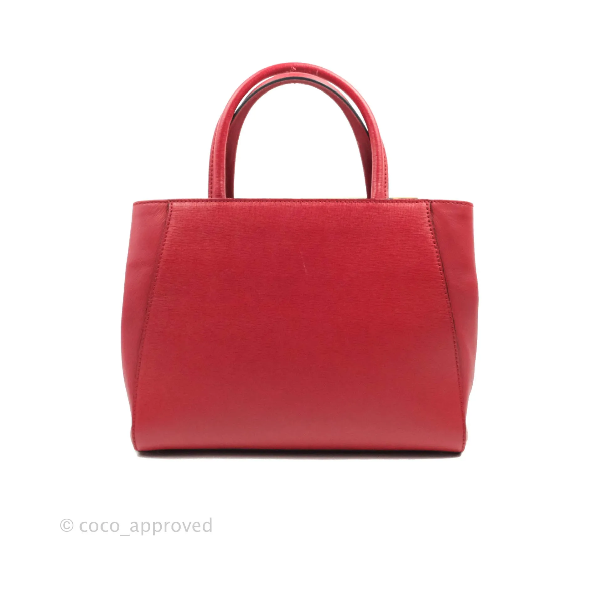 Fendi 2 Jours Red Bag Gold Hardware