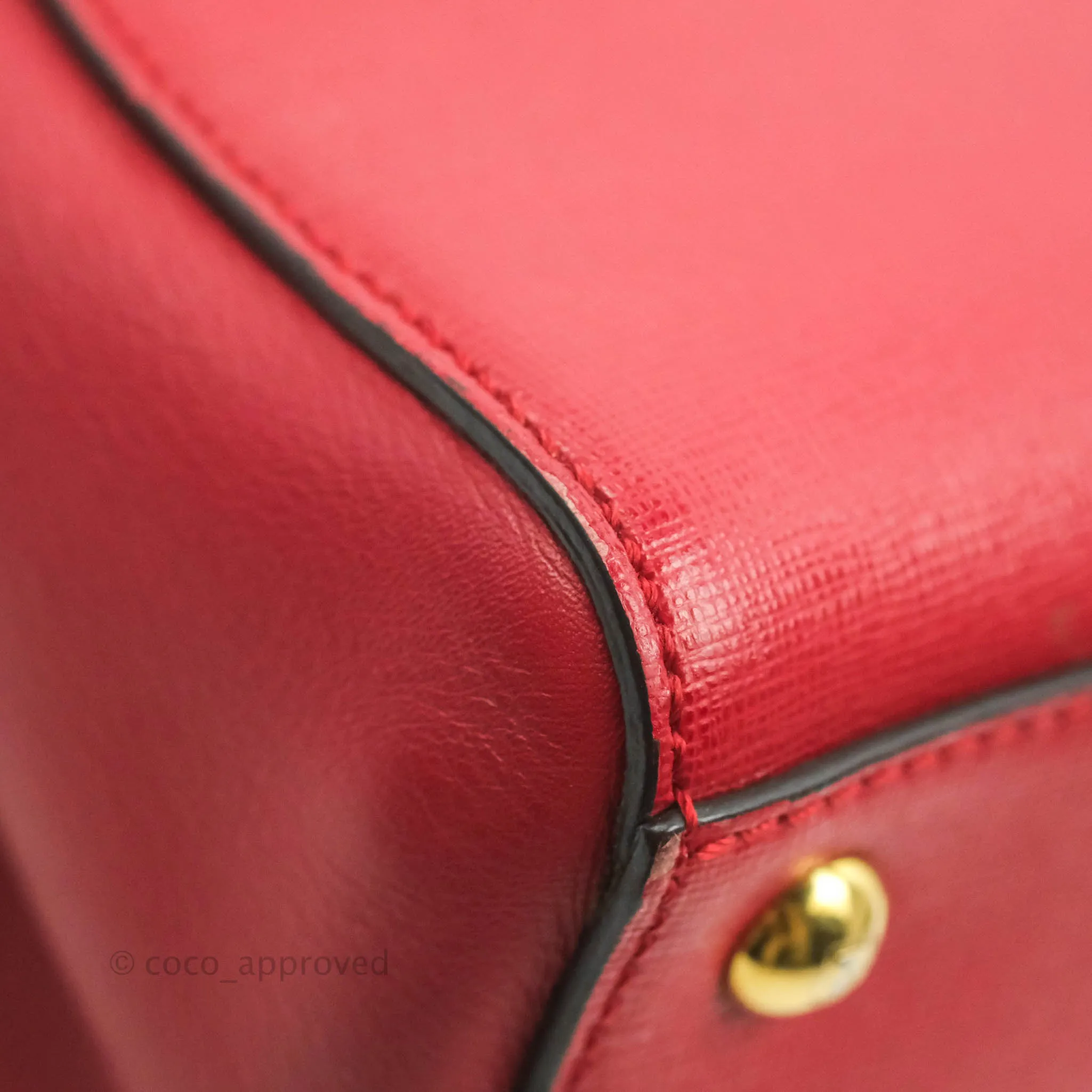 Fendi 2 Jours Red Bag Gold Hardware