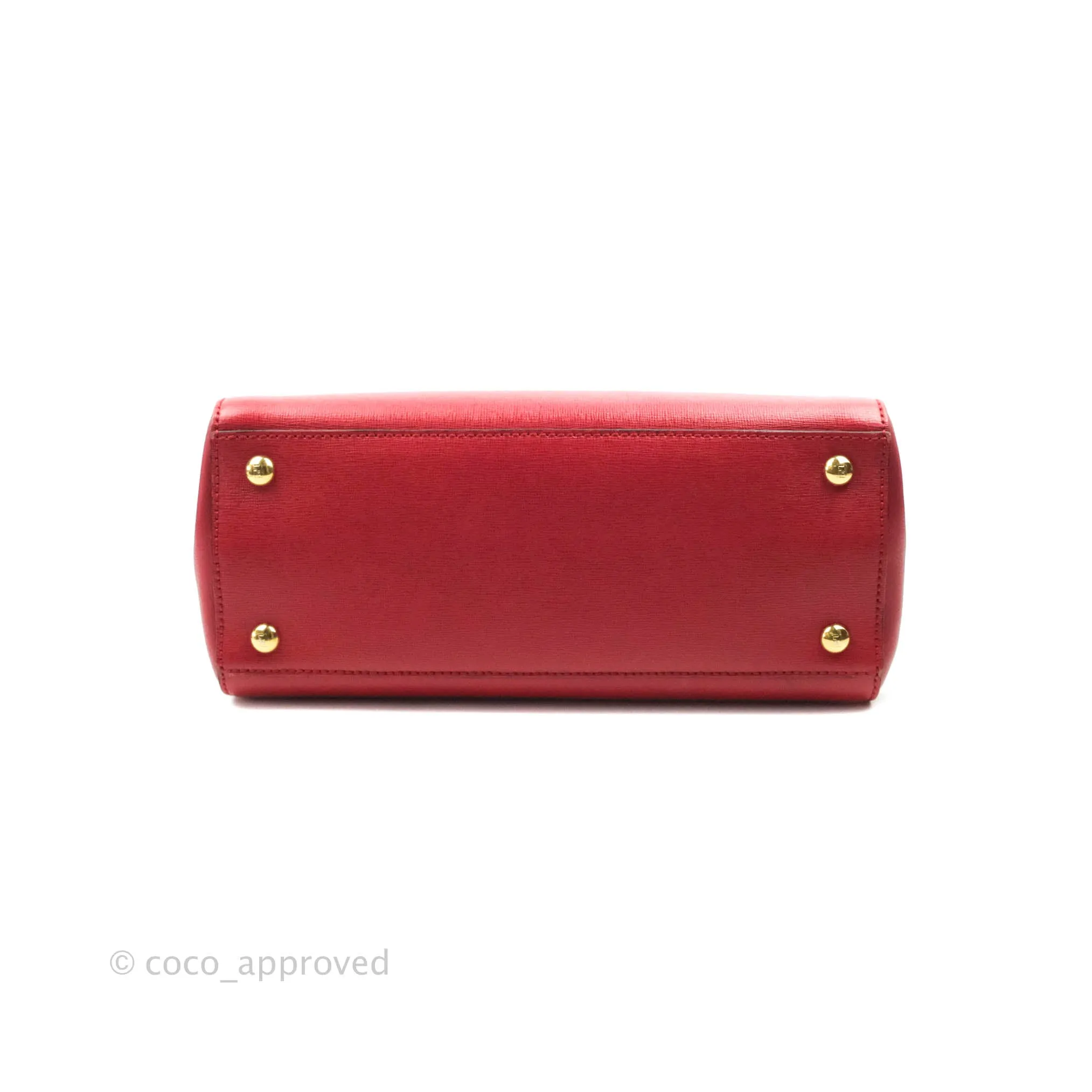 Fendi 2 Jours Red Bag Gold Hardware