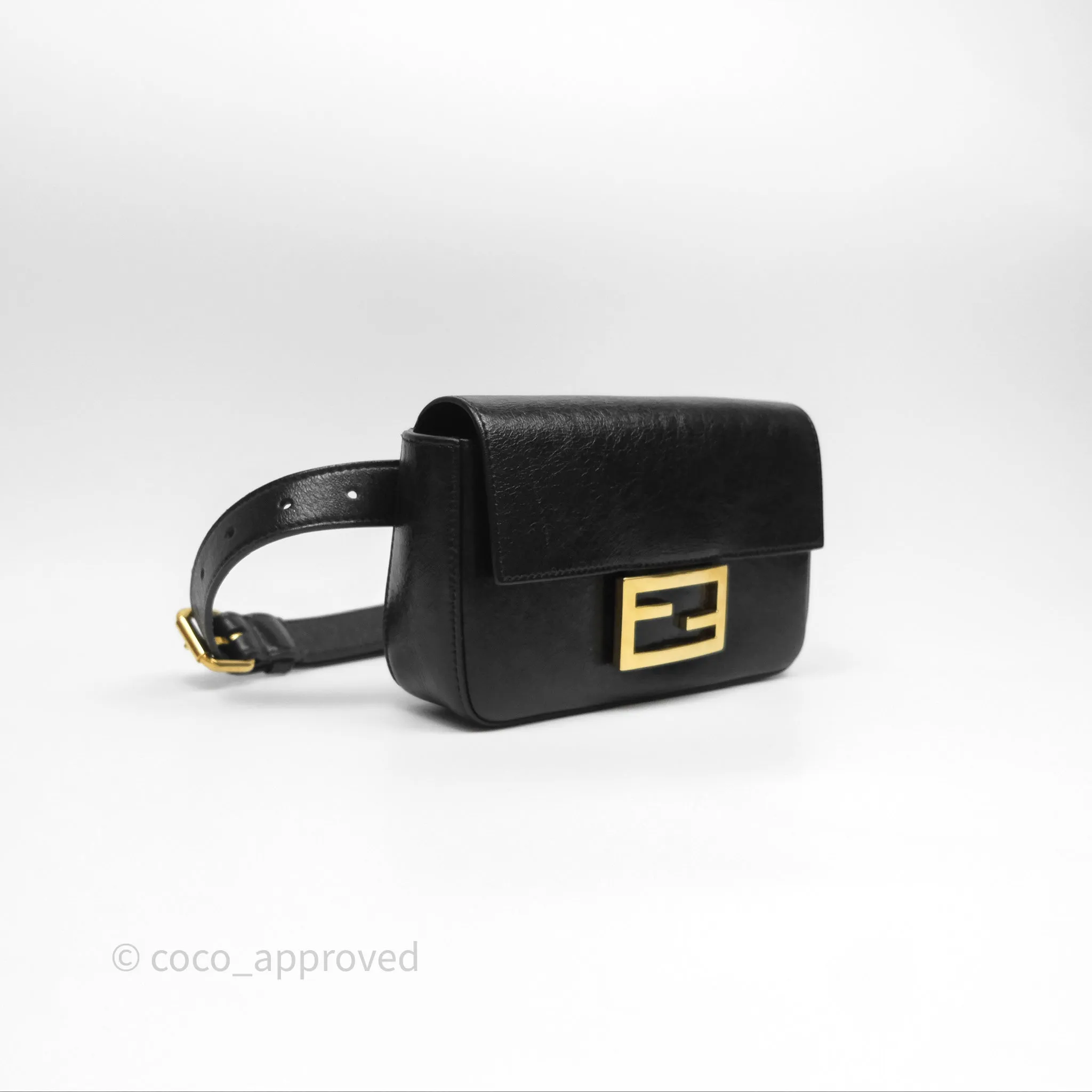 Fendi Baguette Belt Bag Black Lambskin Gold Hardware