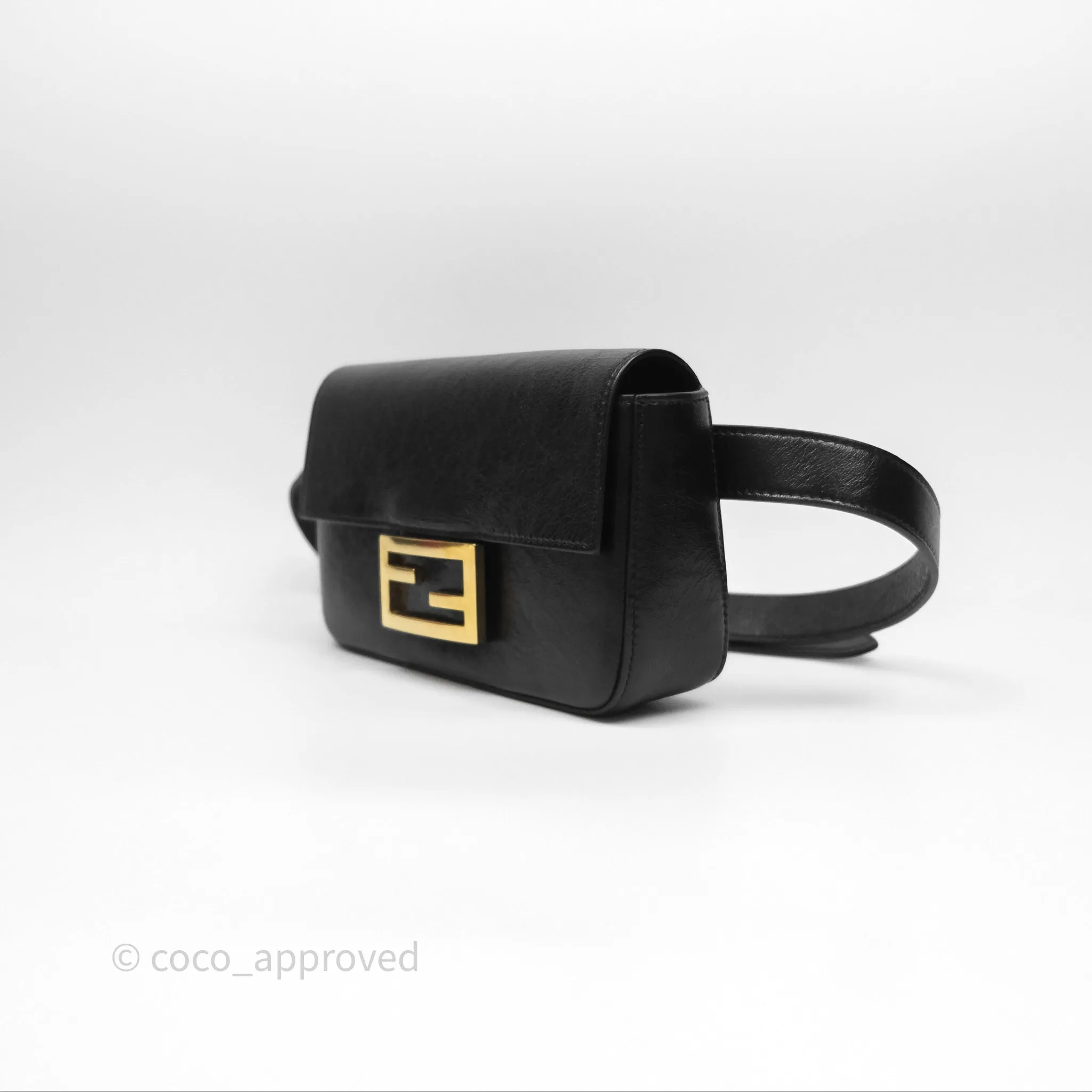 Fendi Baguette Belt Bag Black Lambskin Gold Hardware