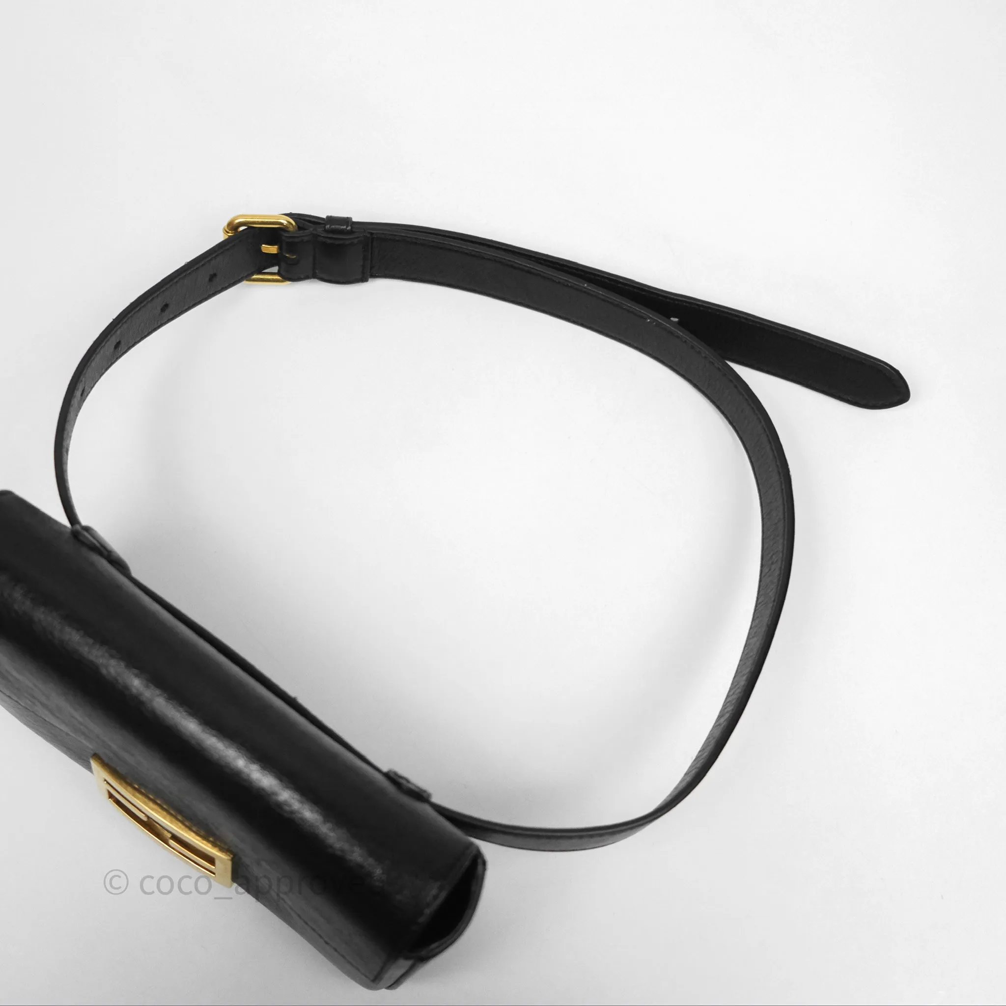 Fendi Baguette Belt Bag Black Lambskin Gold Hardware