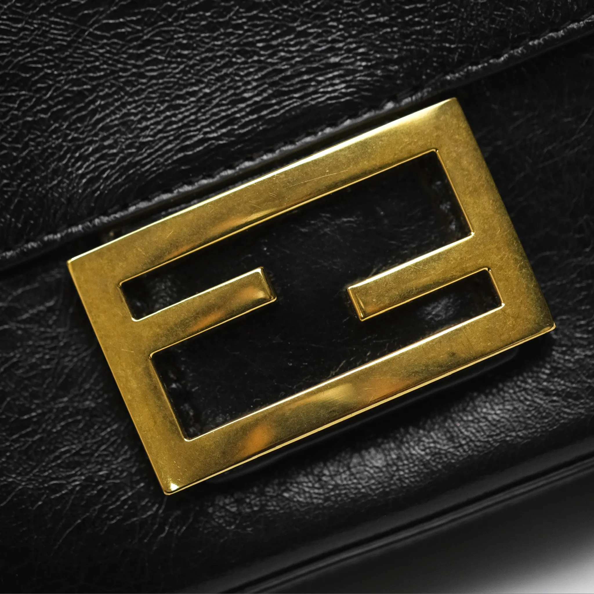 Fendi Baguette Belt Bag Black Lambskin Gold Hardware
